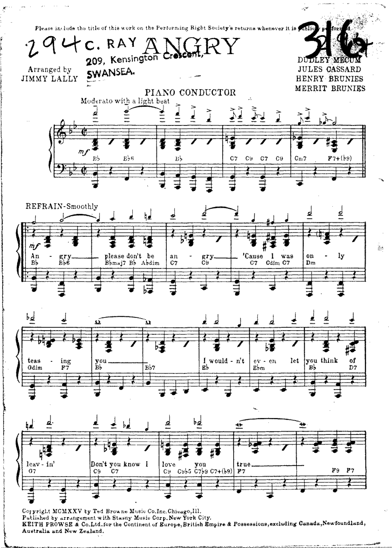 Angry — sheet music preview