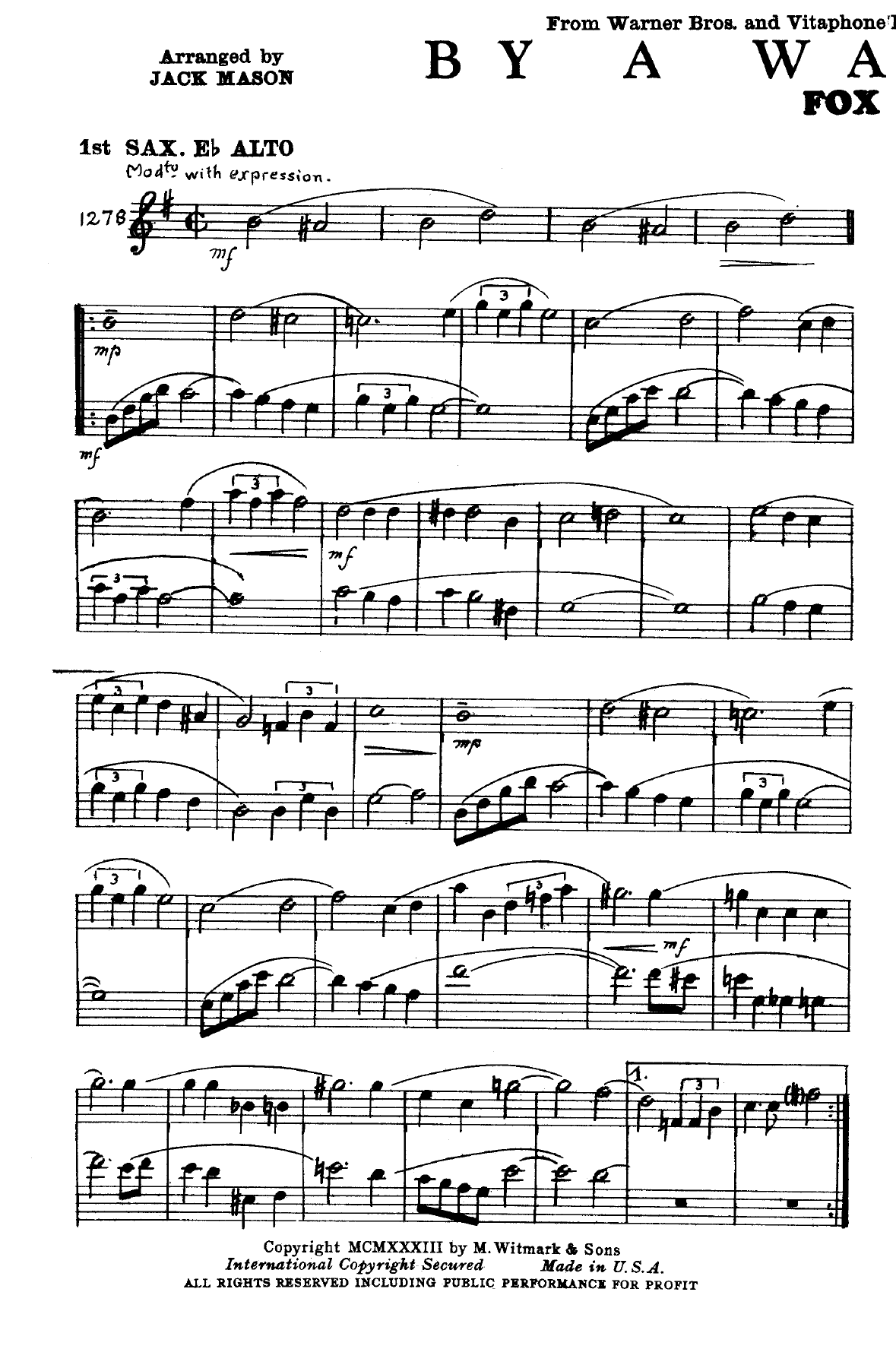 By A Waterfall — sheet music preview