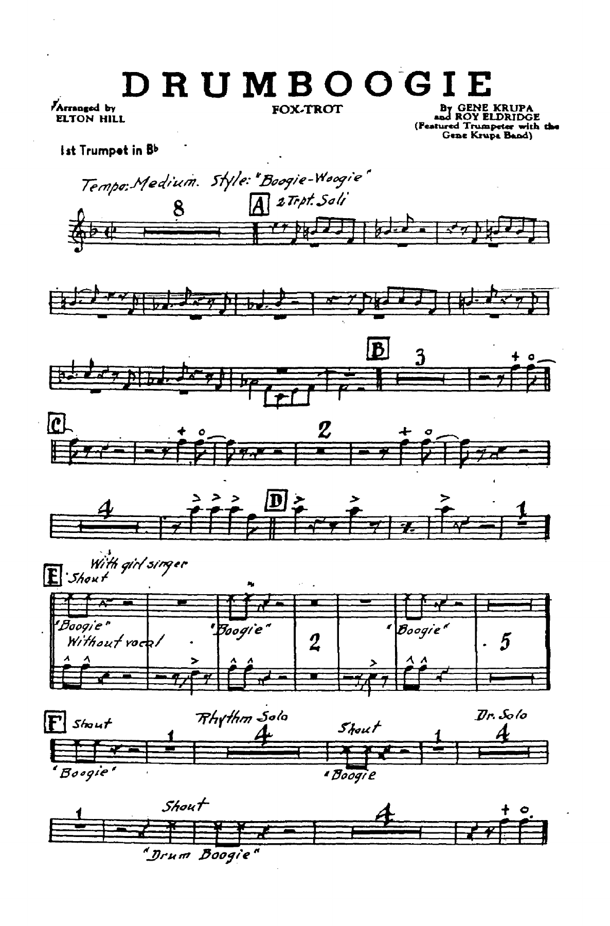 Drumboogie — sheet music preview