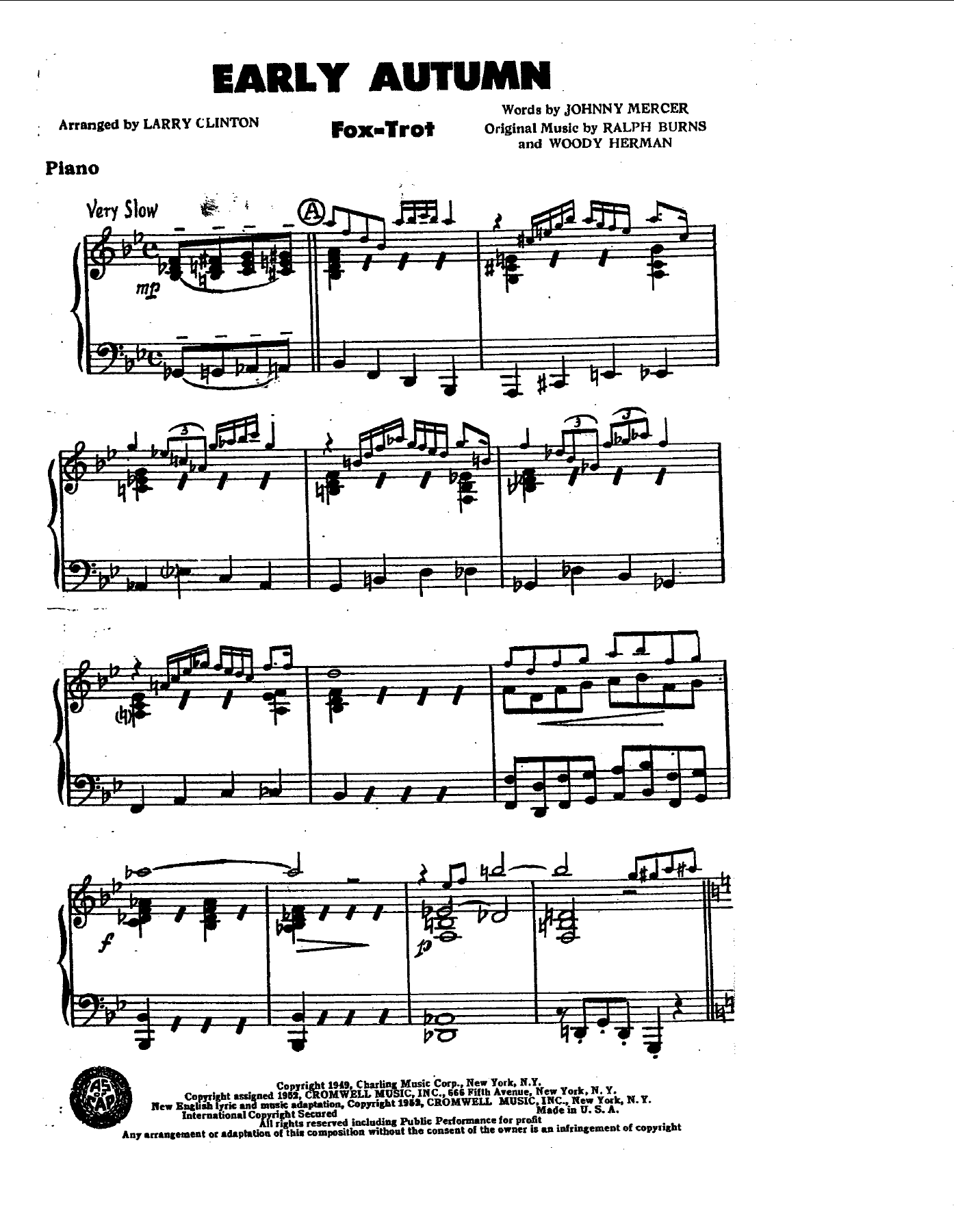 Early Autumn — sheet music preview