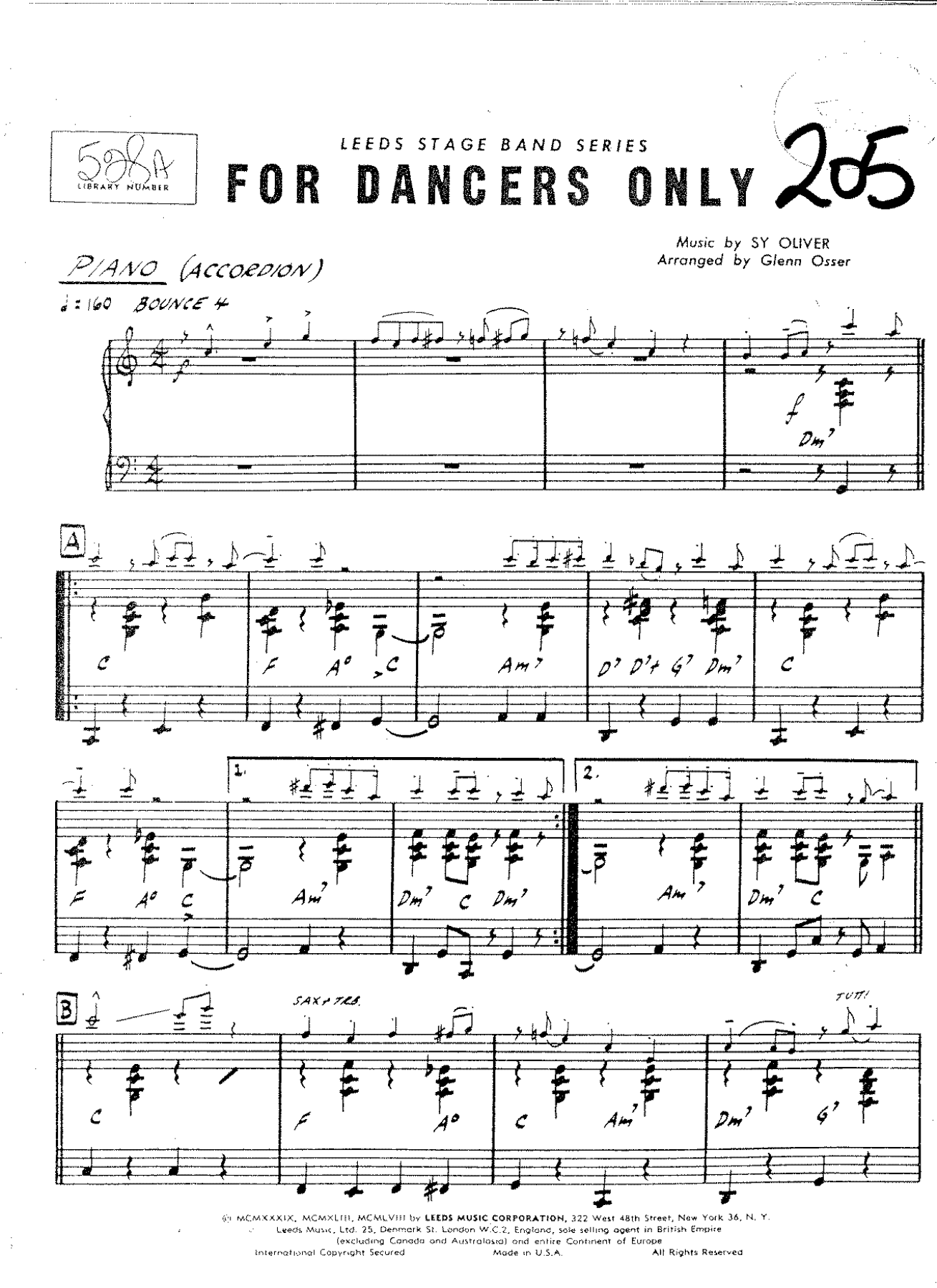 For Dancers Only — sheet music preview