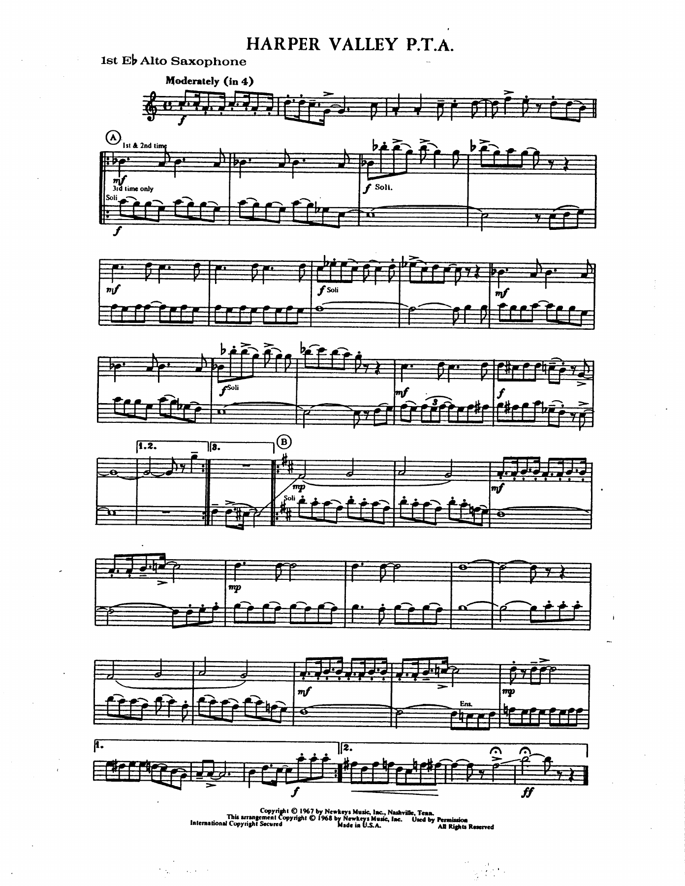 Harper Valley — sheet music preview
