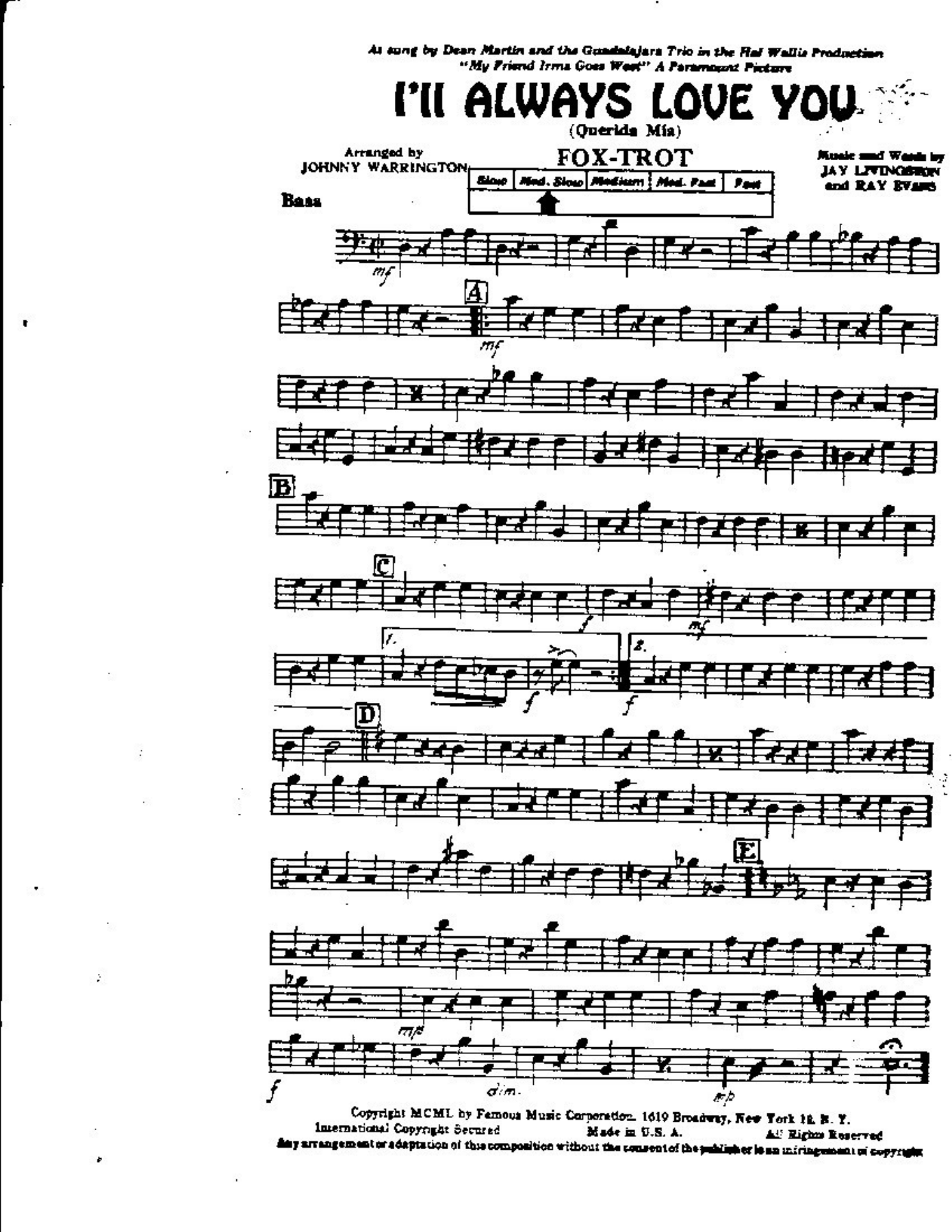 I'll Always Love You — sheet music preview