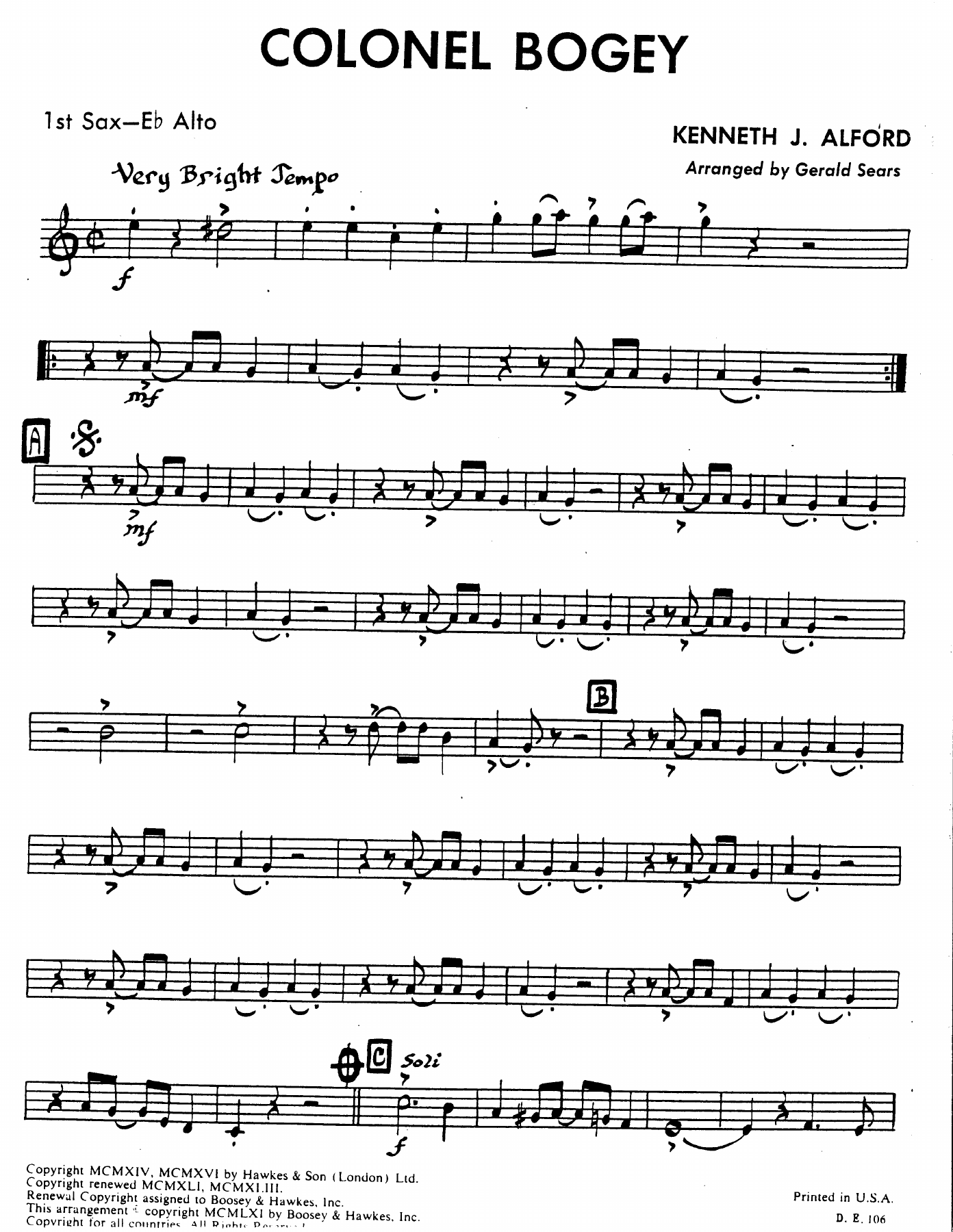 Colonel Bogey — sheet music preview
