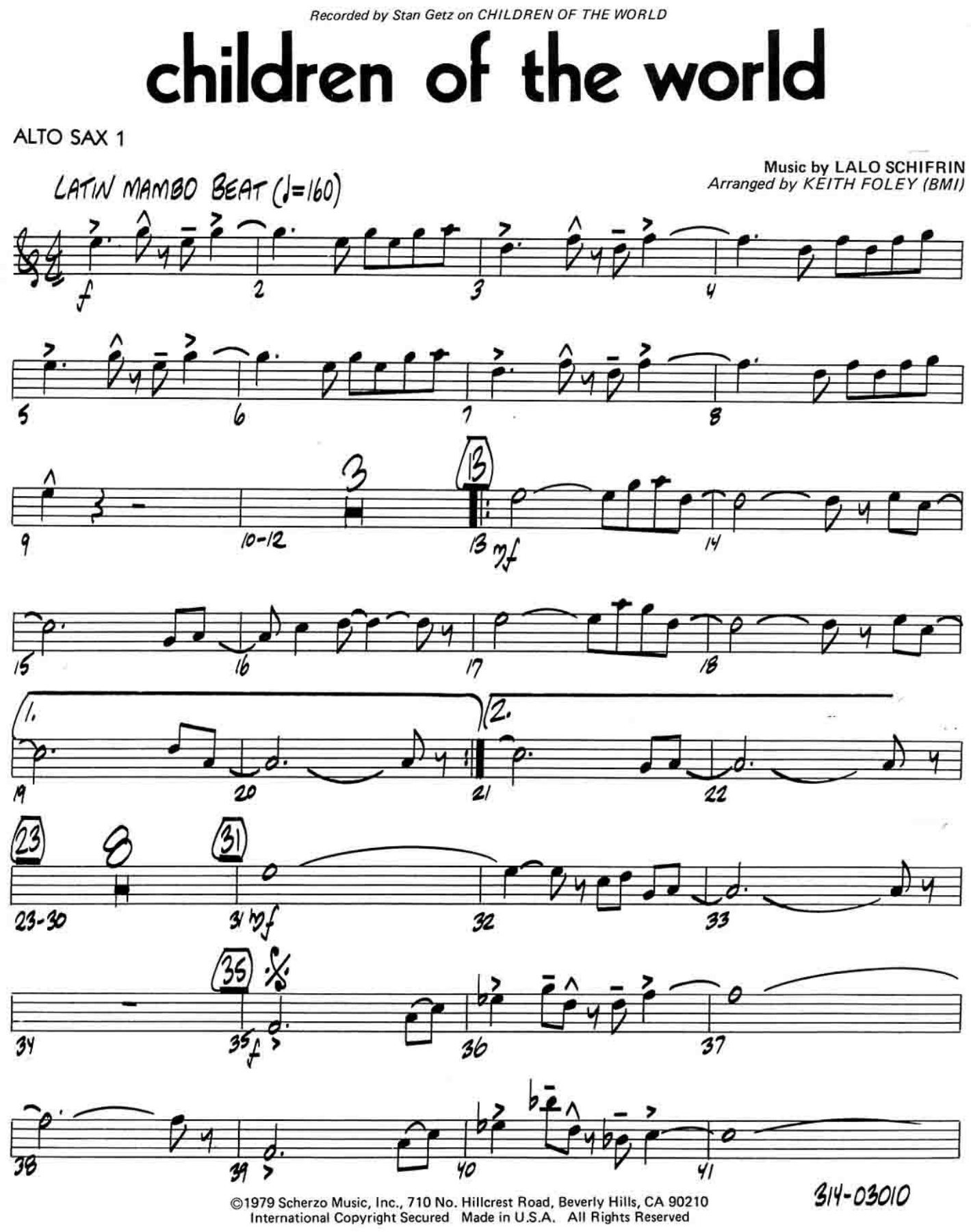 Children Of The World — sheet music preview