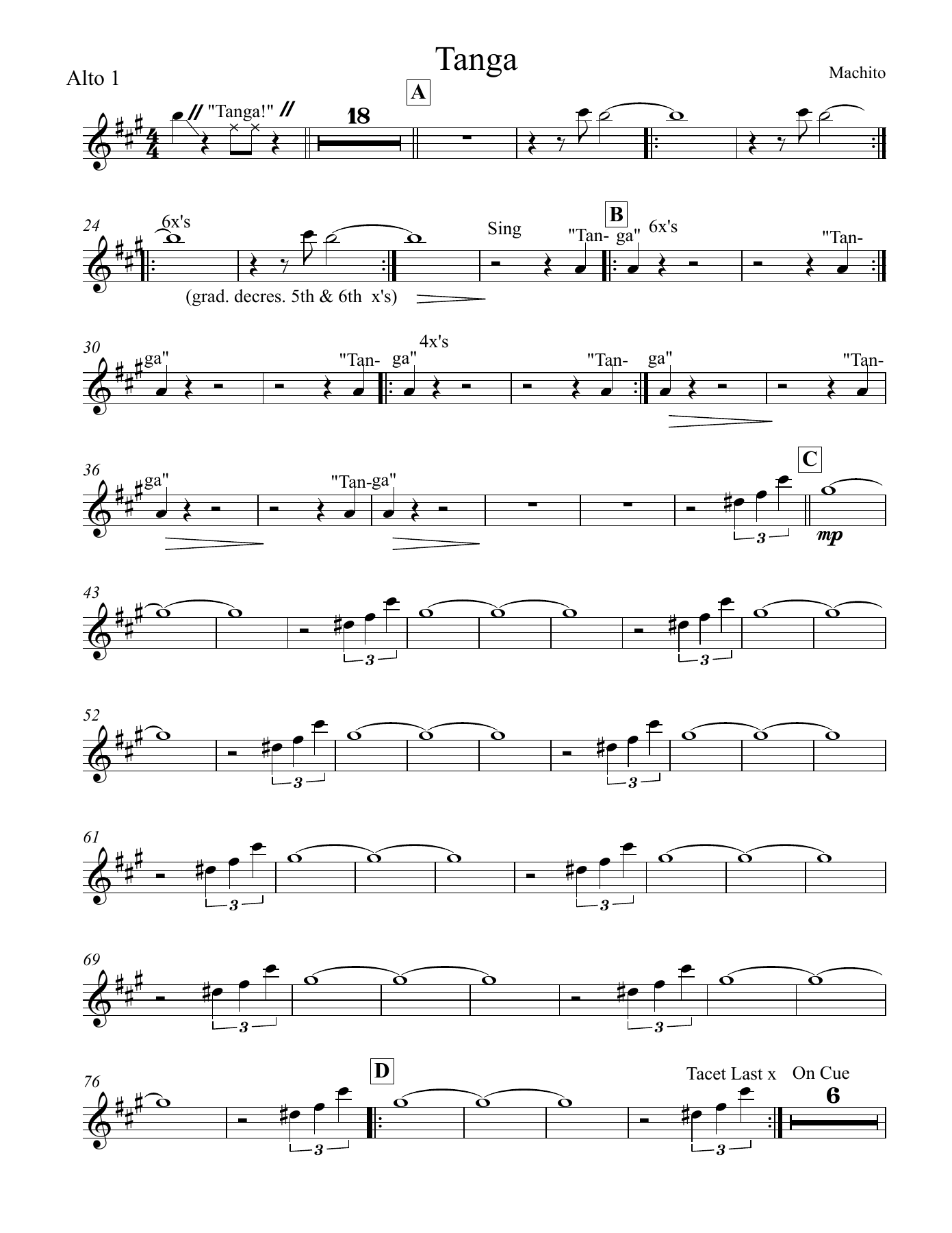 Bobby Sanabria - Tanga — sheet music preview