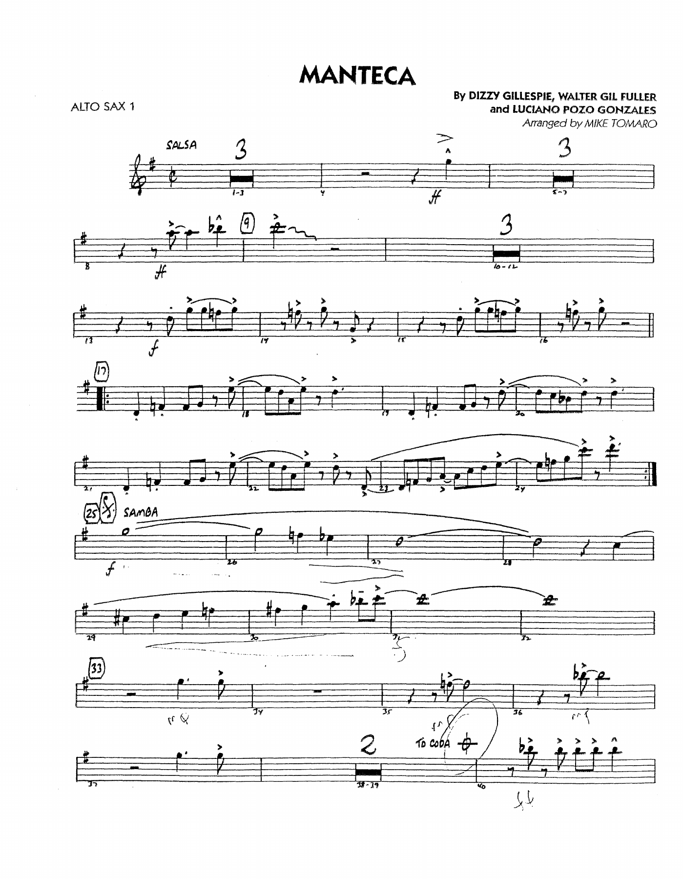 Manteca — sheet music preview
