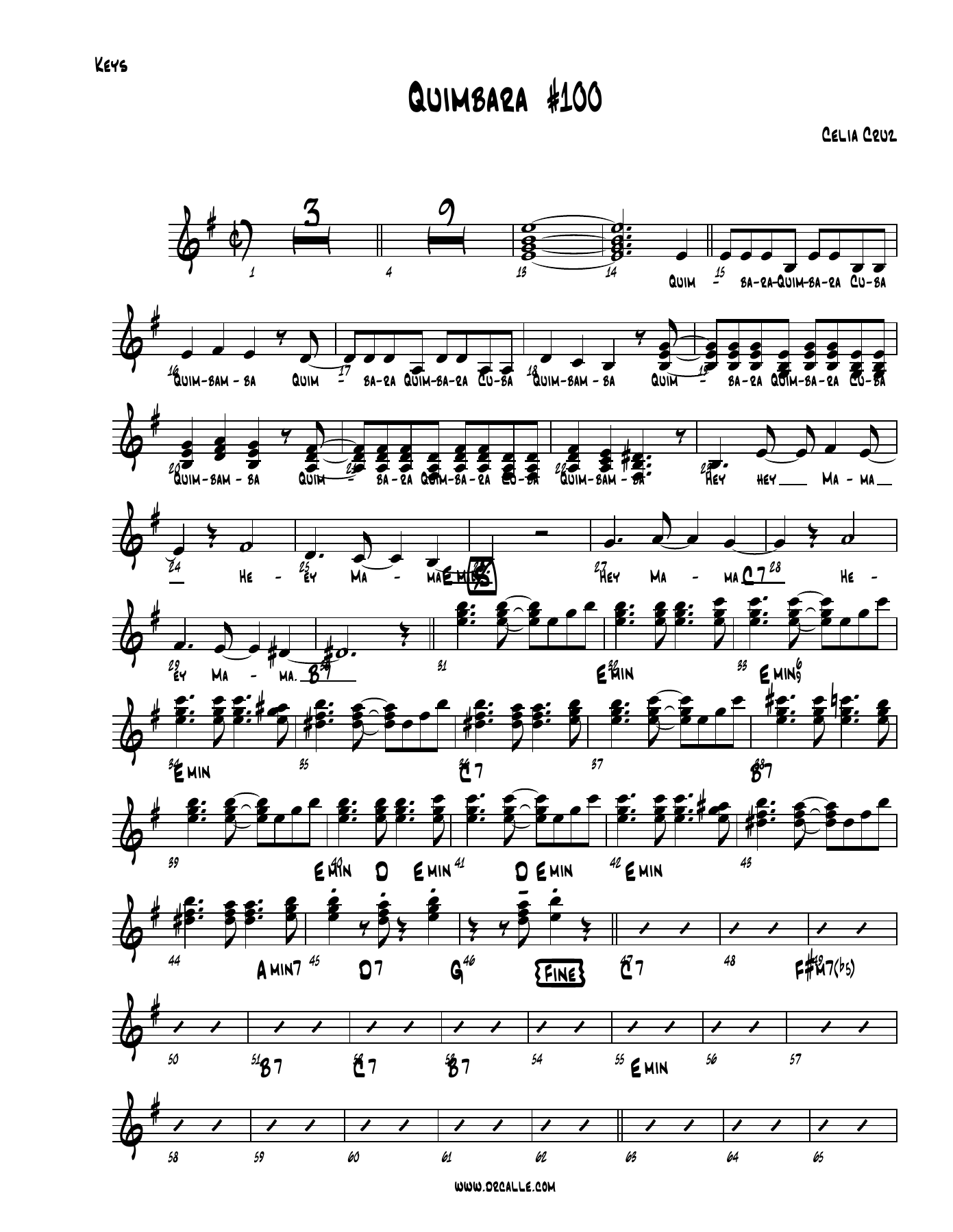 Quimbara — sheet music preview