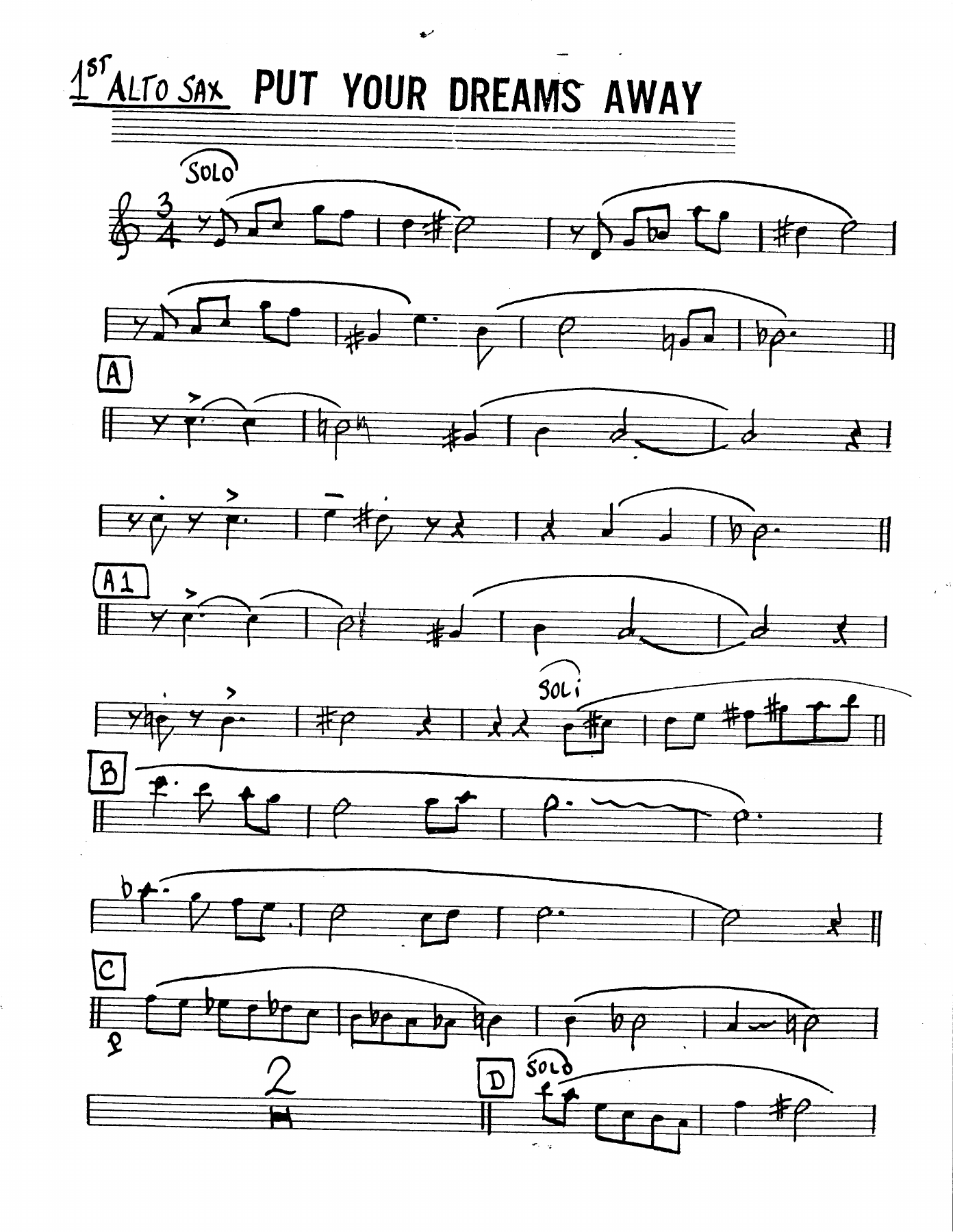 Put Your Dreams Away — sheet music preview