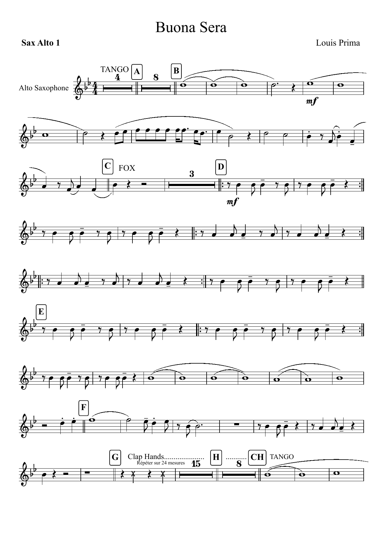 Buona Sera — sheet music preview