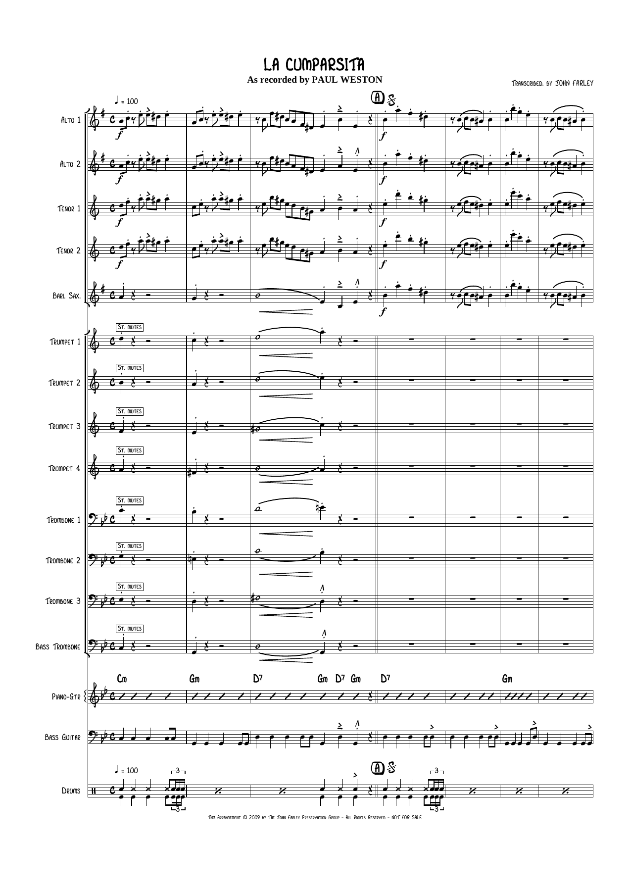 La Cumparsita — sheet music preview