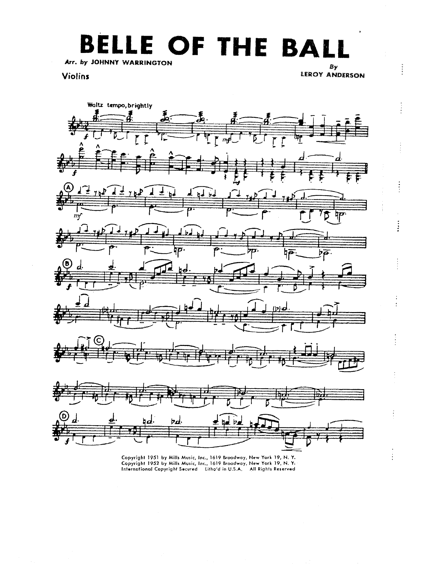 Belle Of The Ball — sheet music preview
