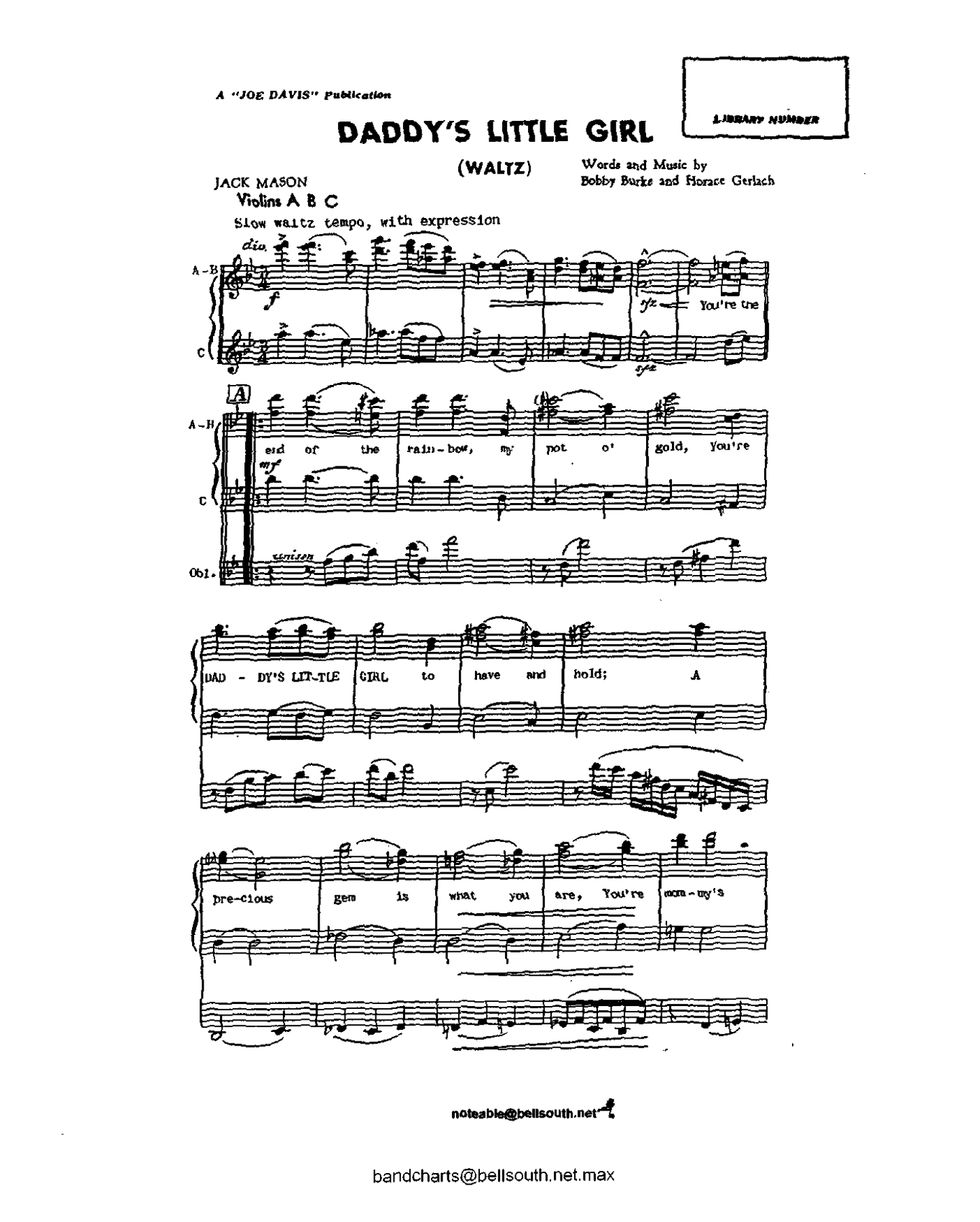 Daddy's Little Girl — sheet music preview