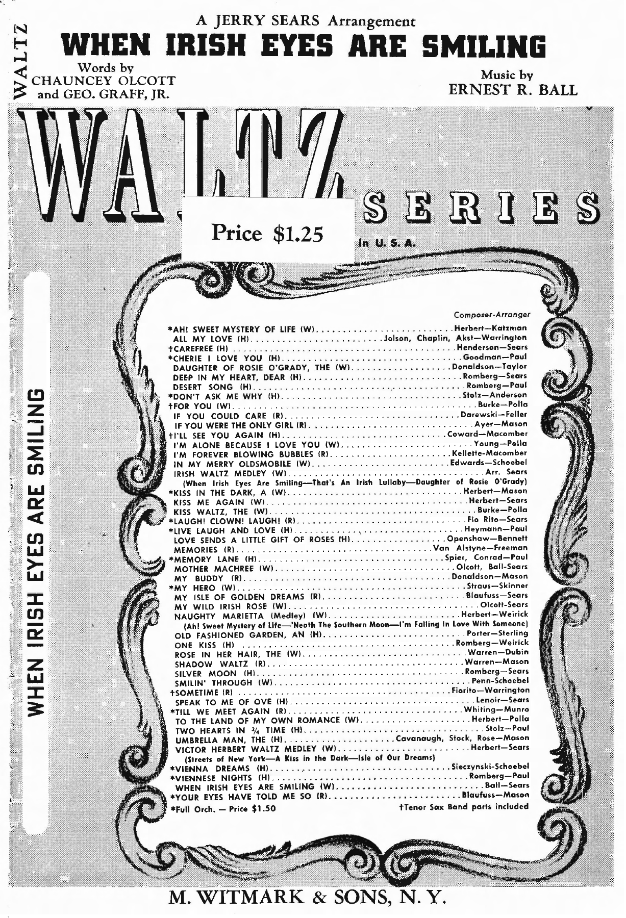 When Irish Eyes Are Smiling — sheet music preview