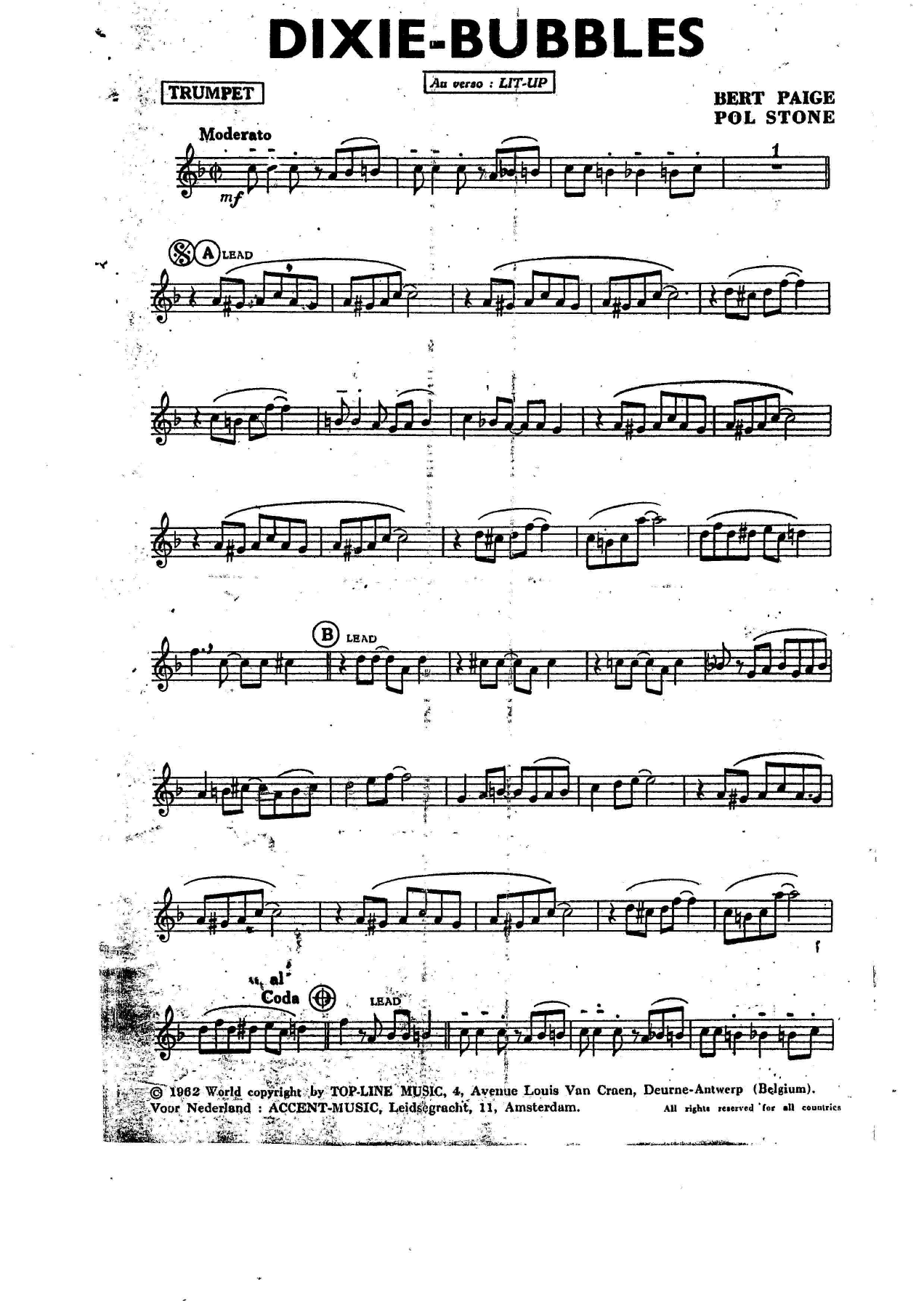 Dixie-Bubbles — sheet music preview
