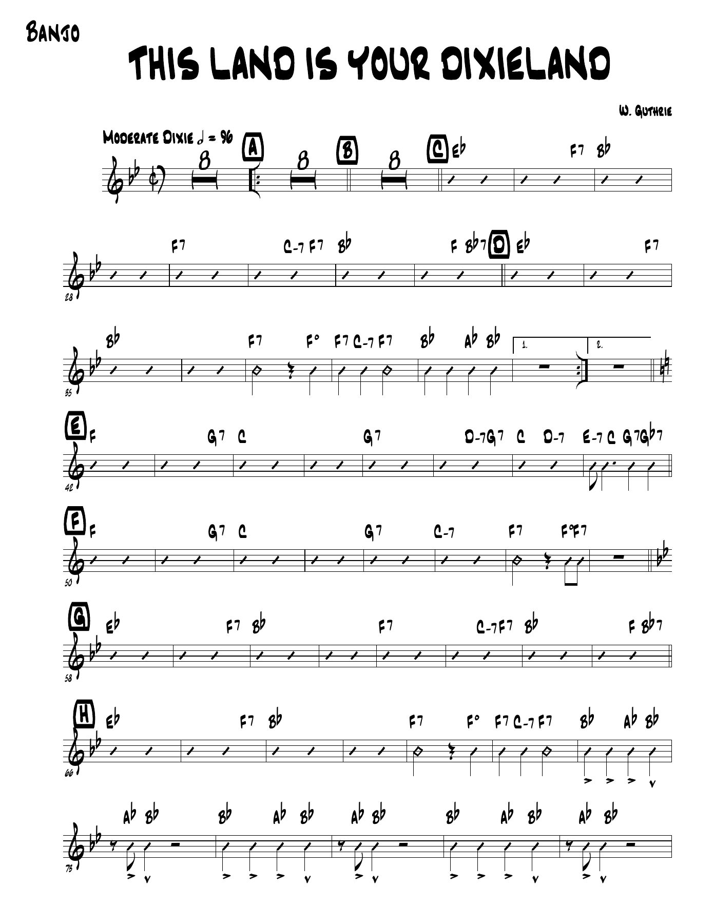 This Land Is Your Dixieland — sheet music preview
