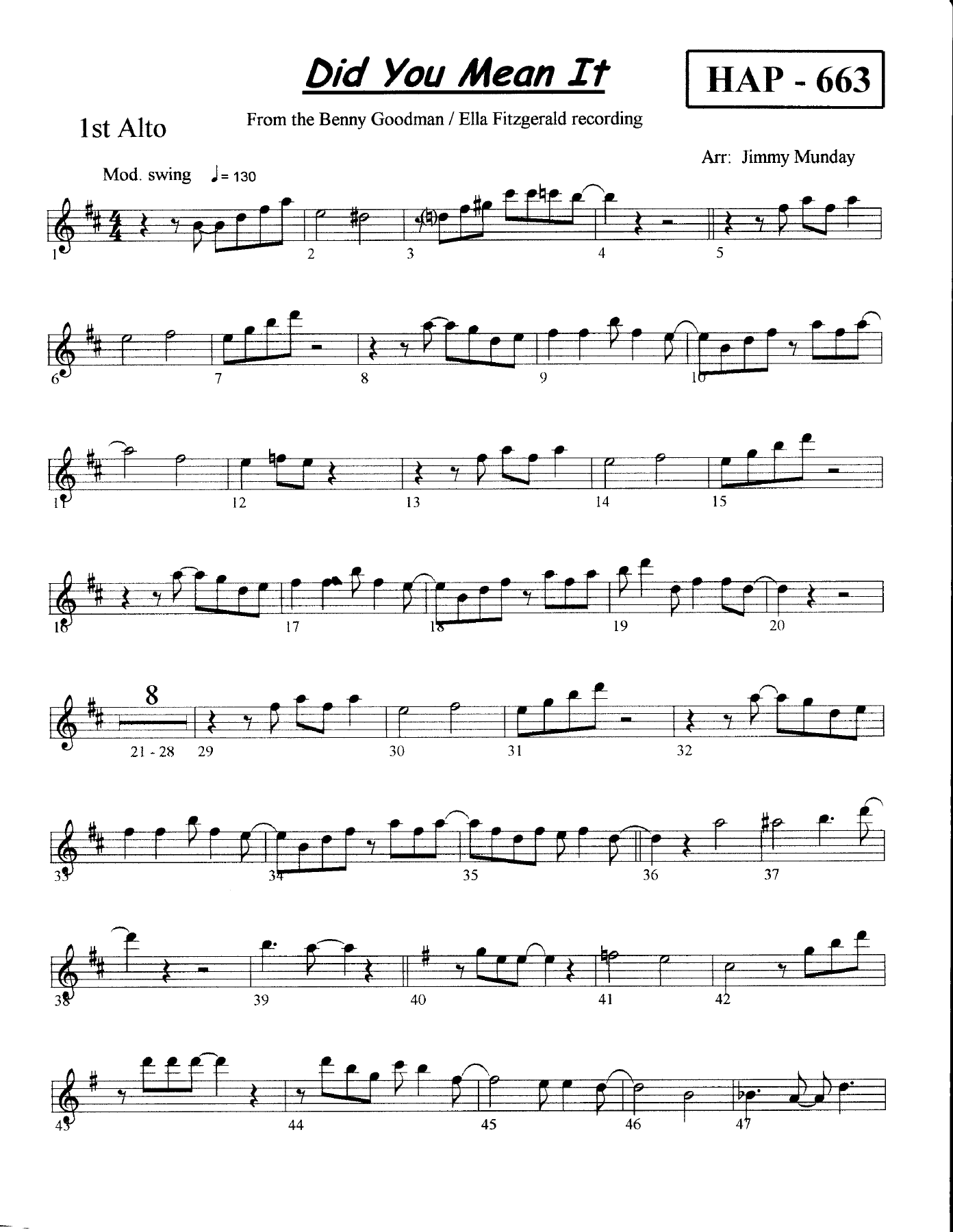 Did You Mean It (J.Munday) B.Goodman & Ella Fitzgerald MP3 — sheet music preview