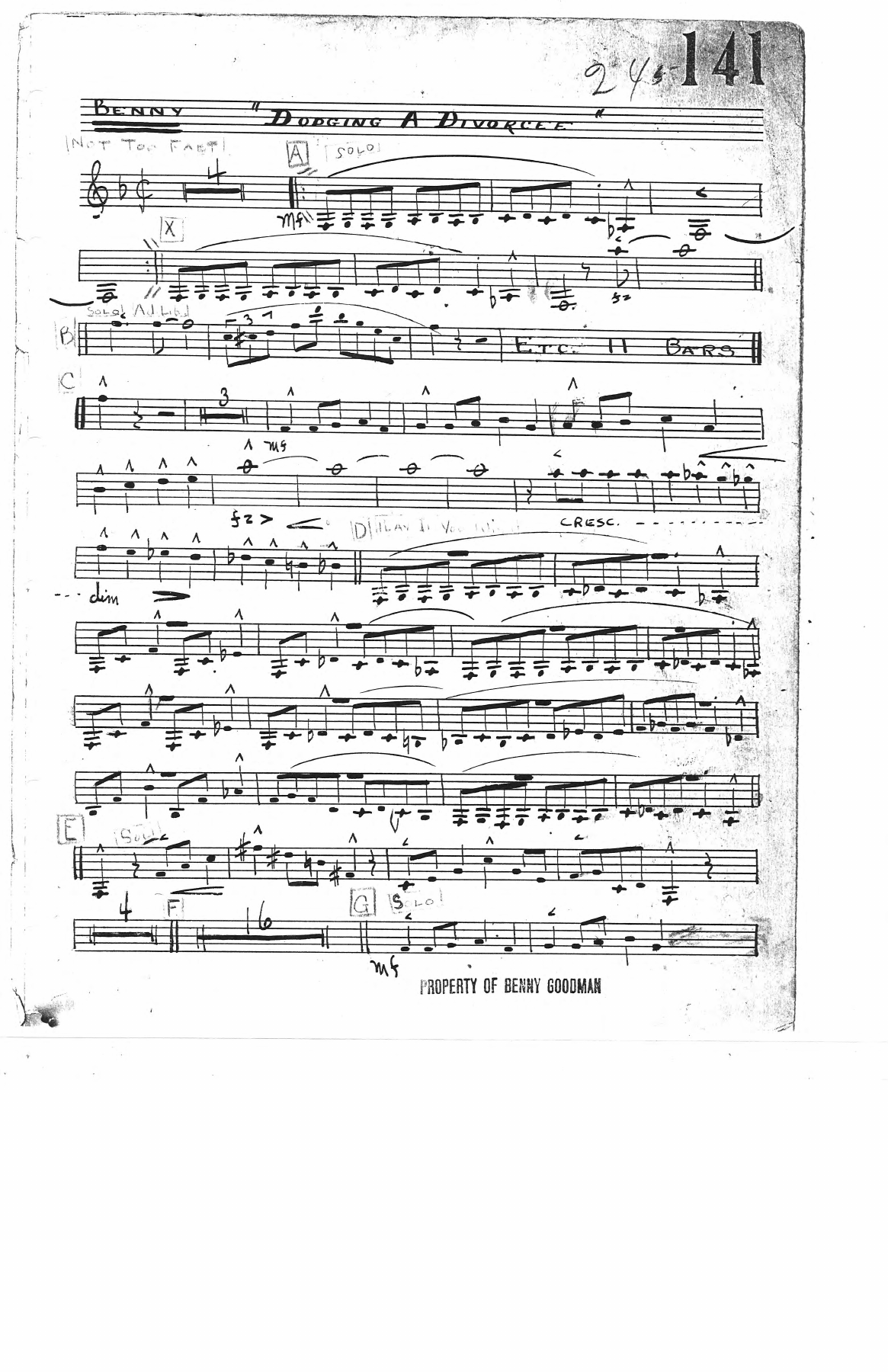 Dodging A Divorcee — sheet music preview
