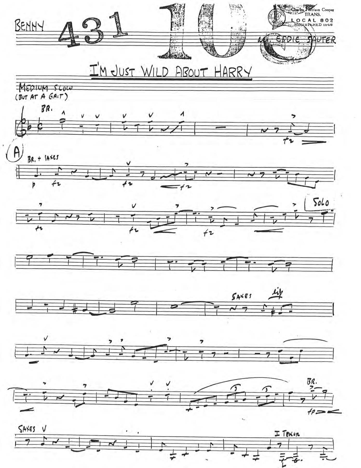I'm Just Wild About Harry — sheet music preview