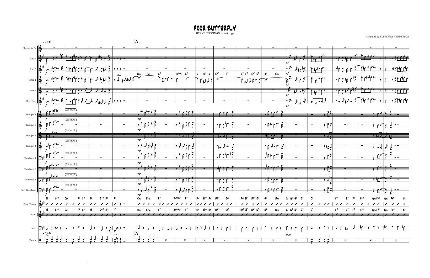 Poor Butterfly — sheet music preview
