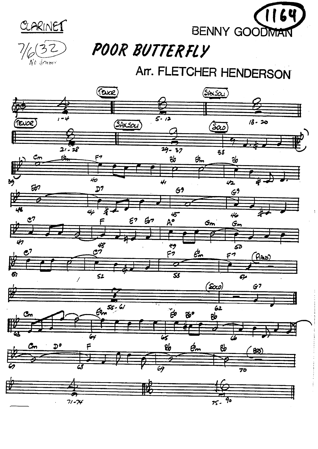 Poor Butterfly — sheet music preview