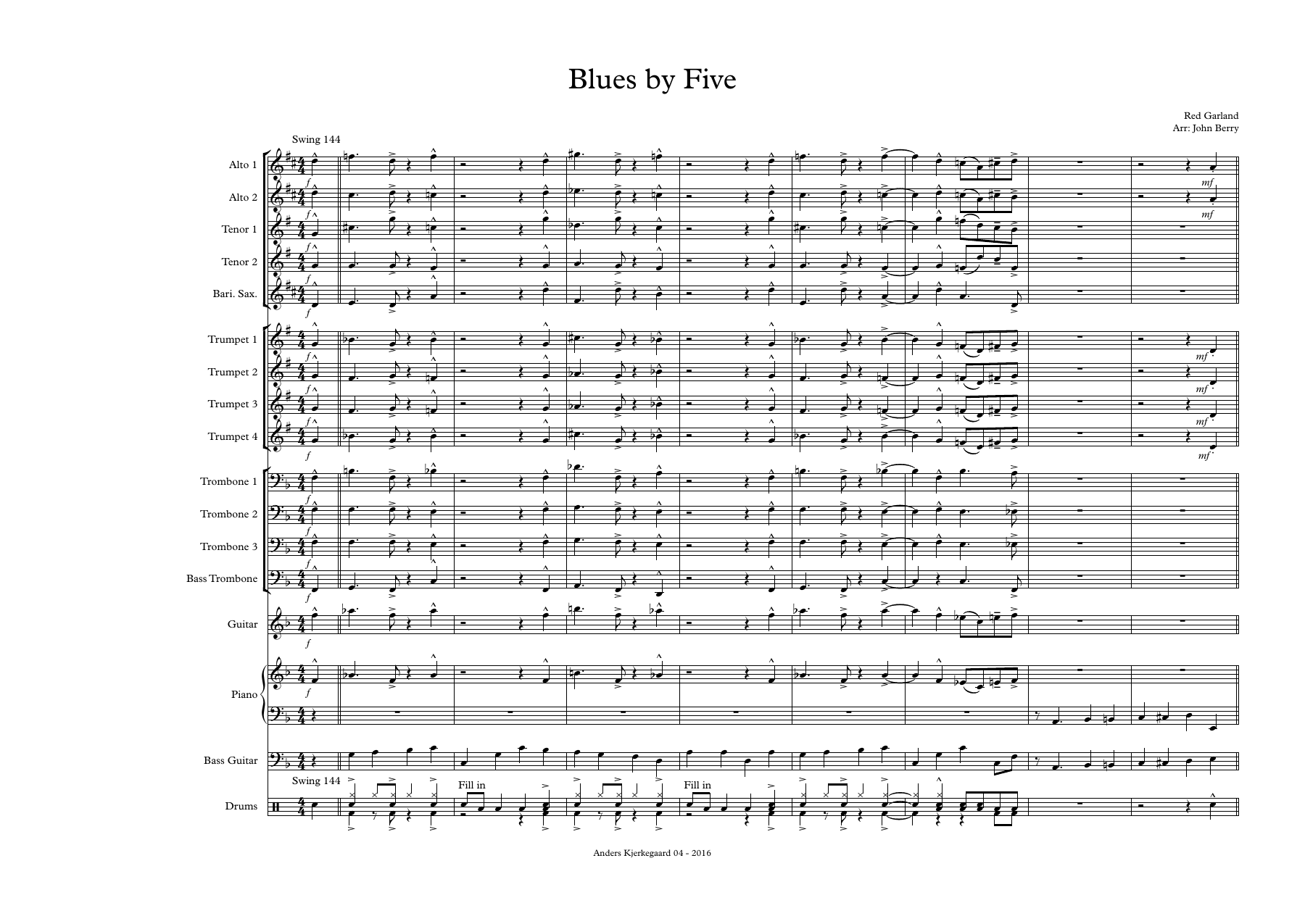 Blues By Five (J.Berry) 34 — sheet music preview