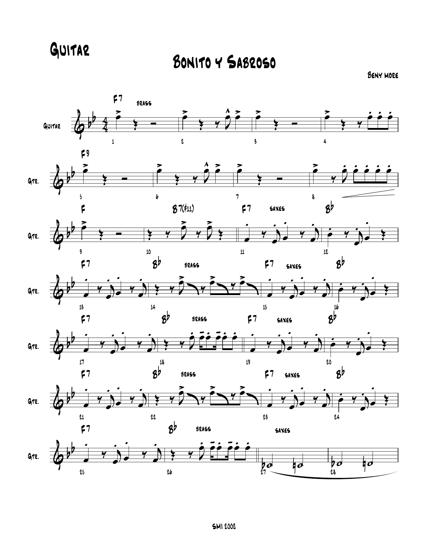 Bonito Y Sabroso (B.More) MP3.45 — sheet music preview