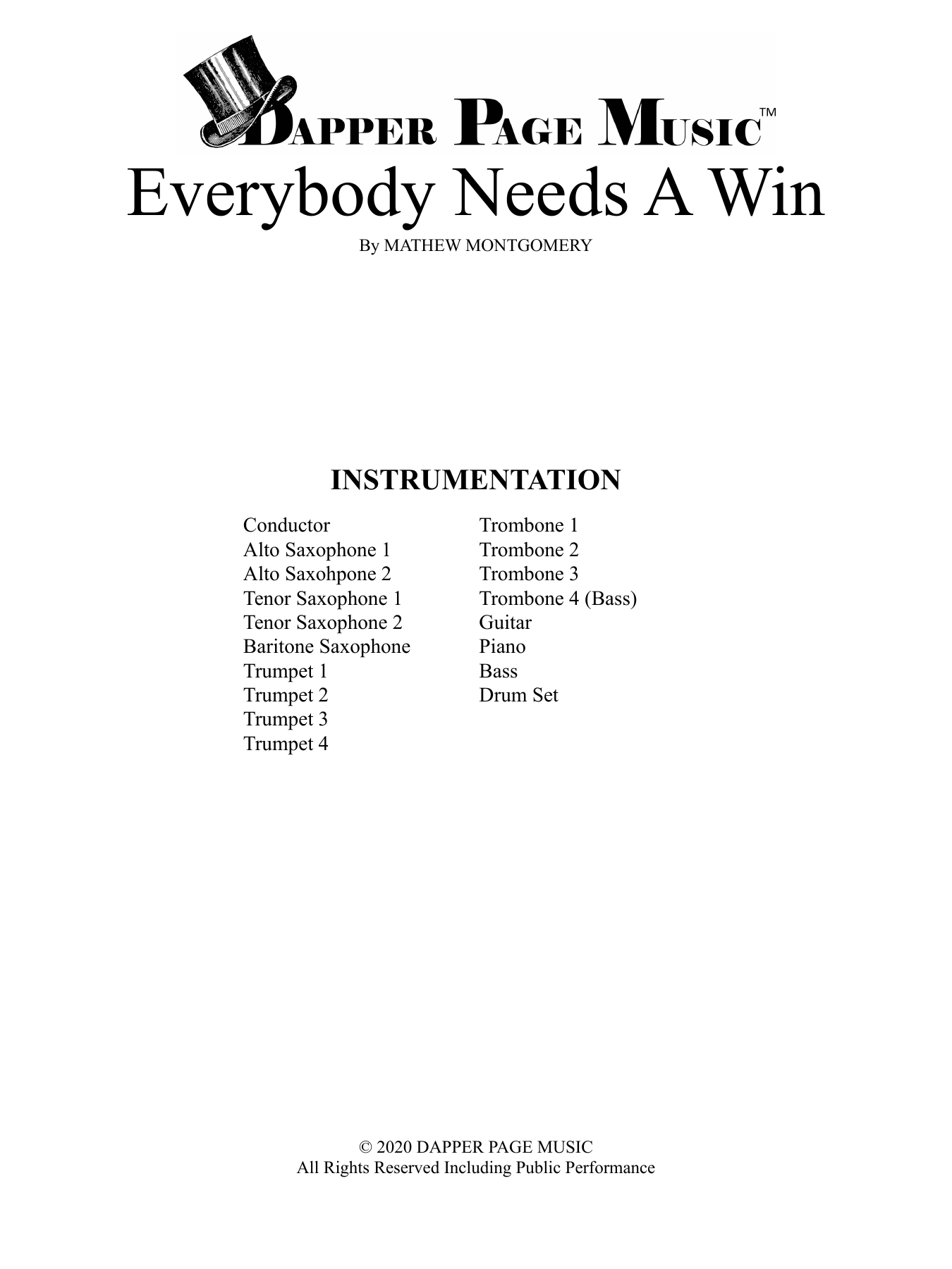 Everybody Neets A Win (M.Montgomery) 39 — sheet music preview