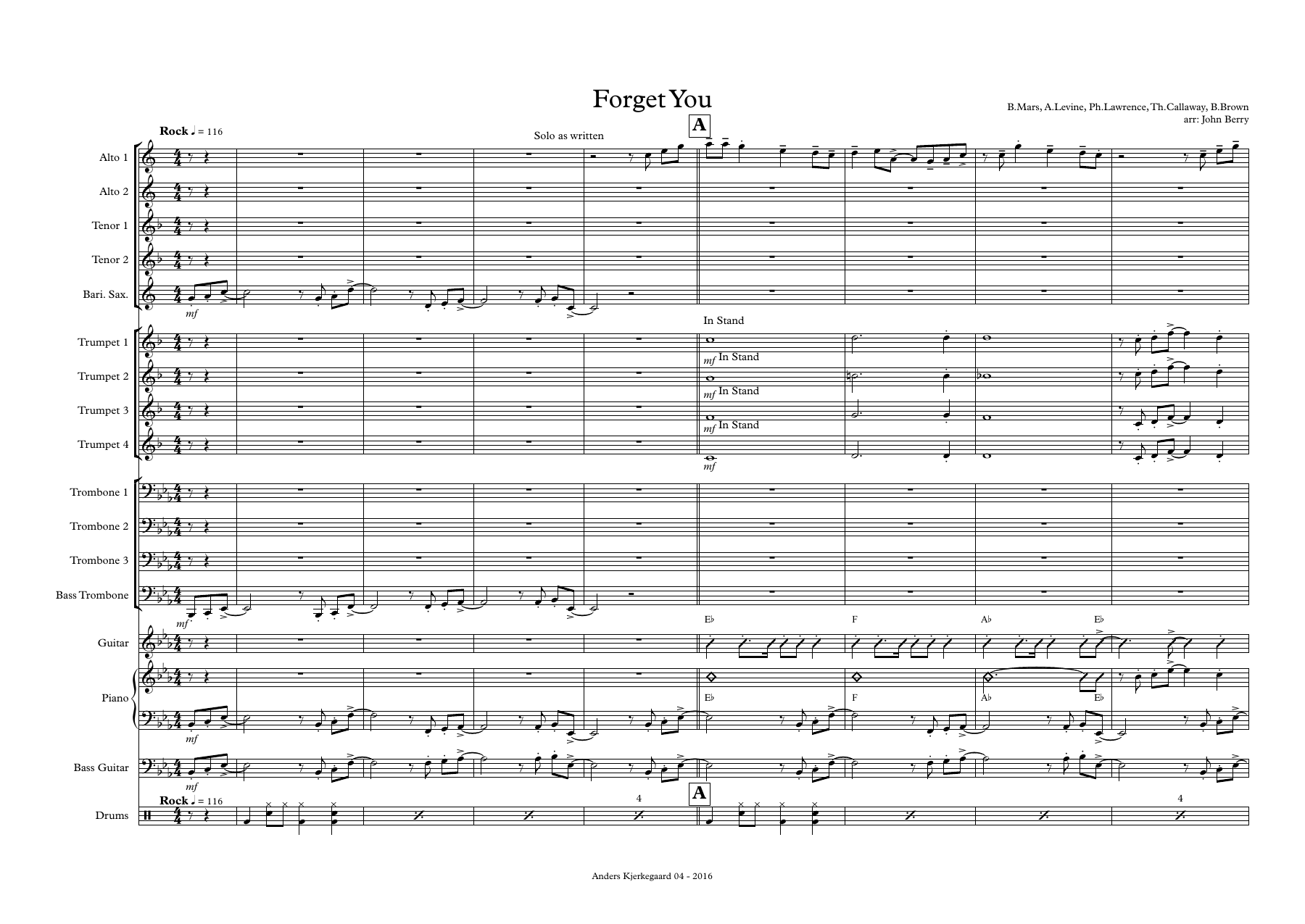 Forget You (J.Berry) B.Brown — sheet music preview