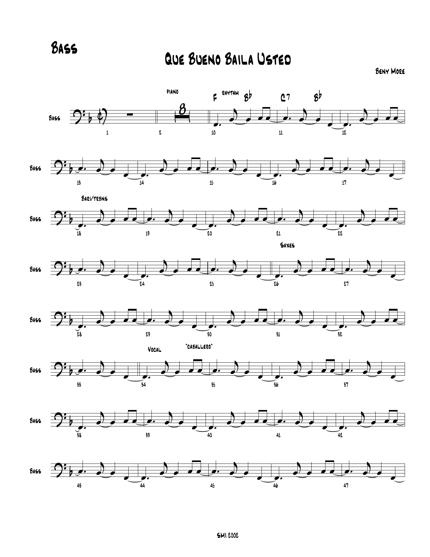 Que Bueno Baila Usted (B.More) MP3. 48 — sheet music preview