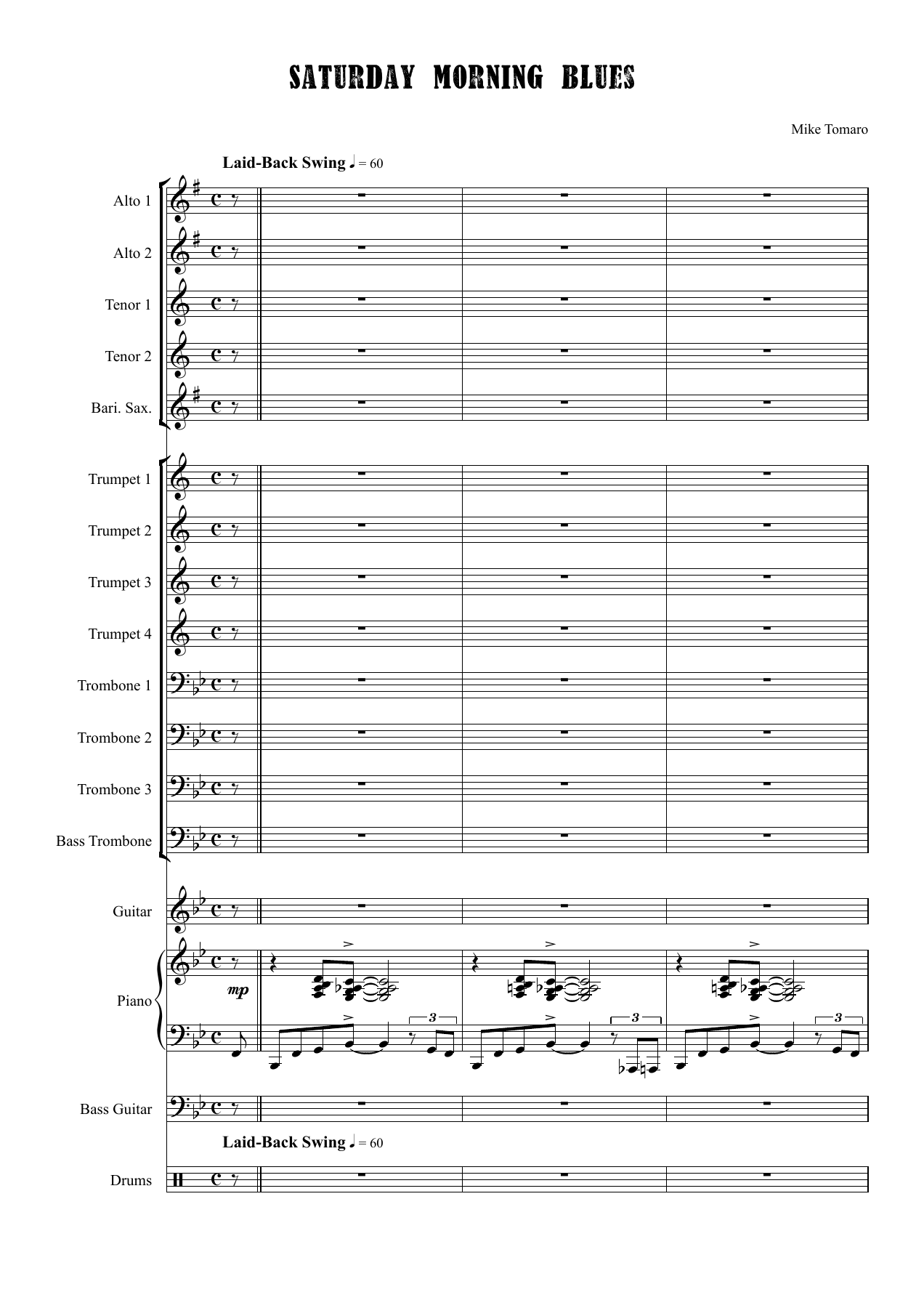 Saturday Morning Blues (M.Tomaro) MP3 — sheet music preview