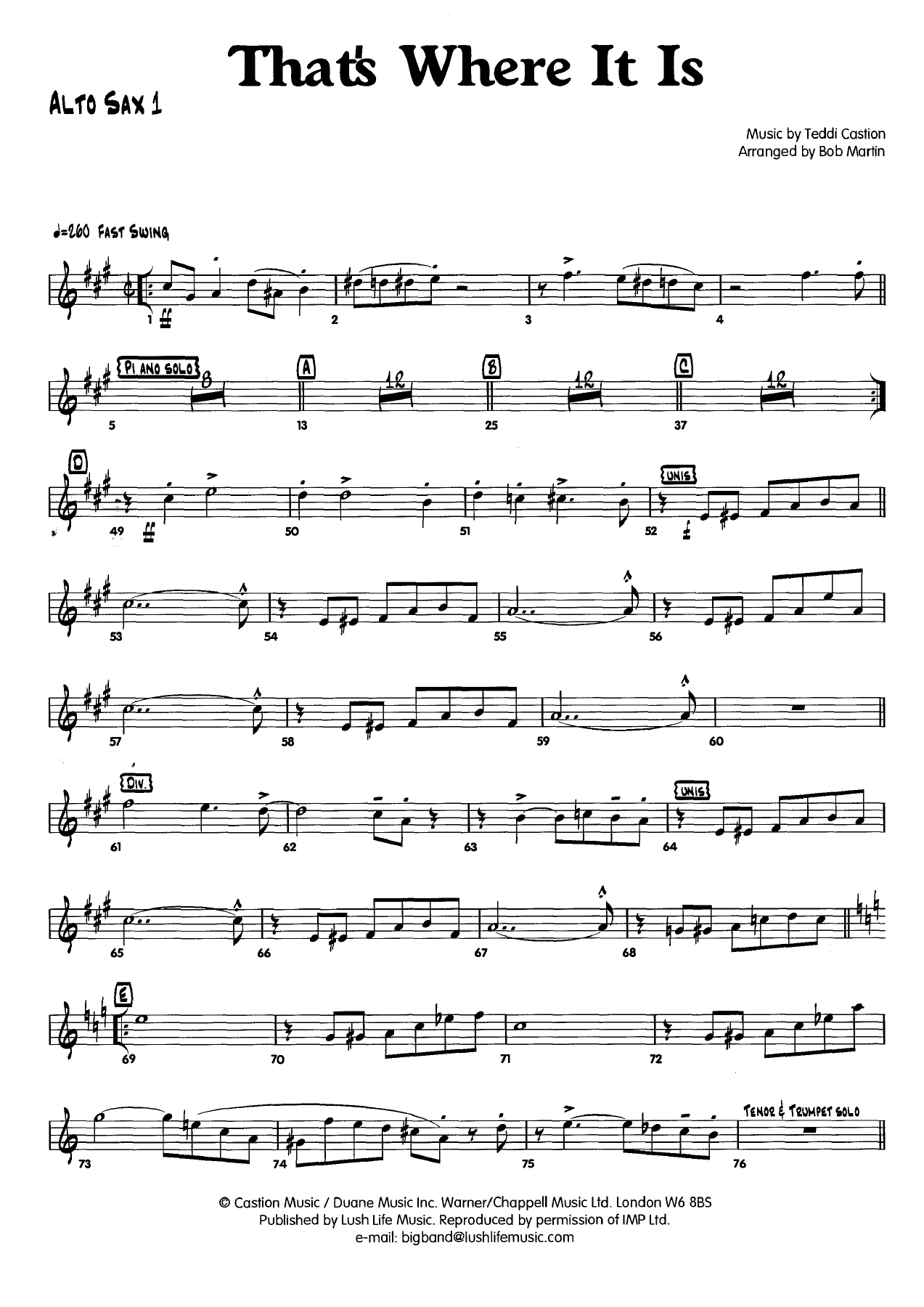 That's Where It Is (B.Martin) W.Herman. MP3 — sheet music preview