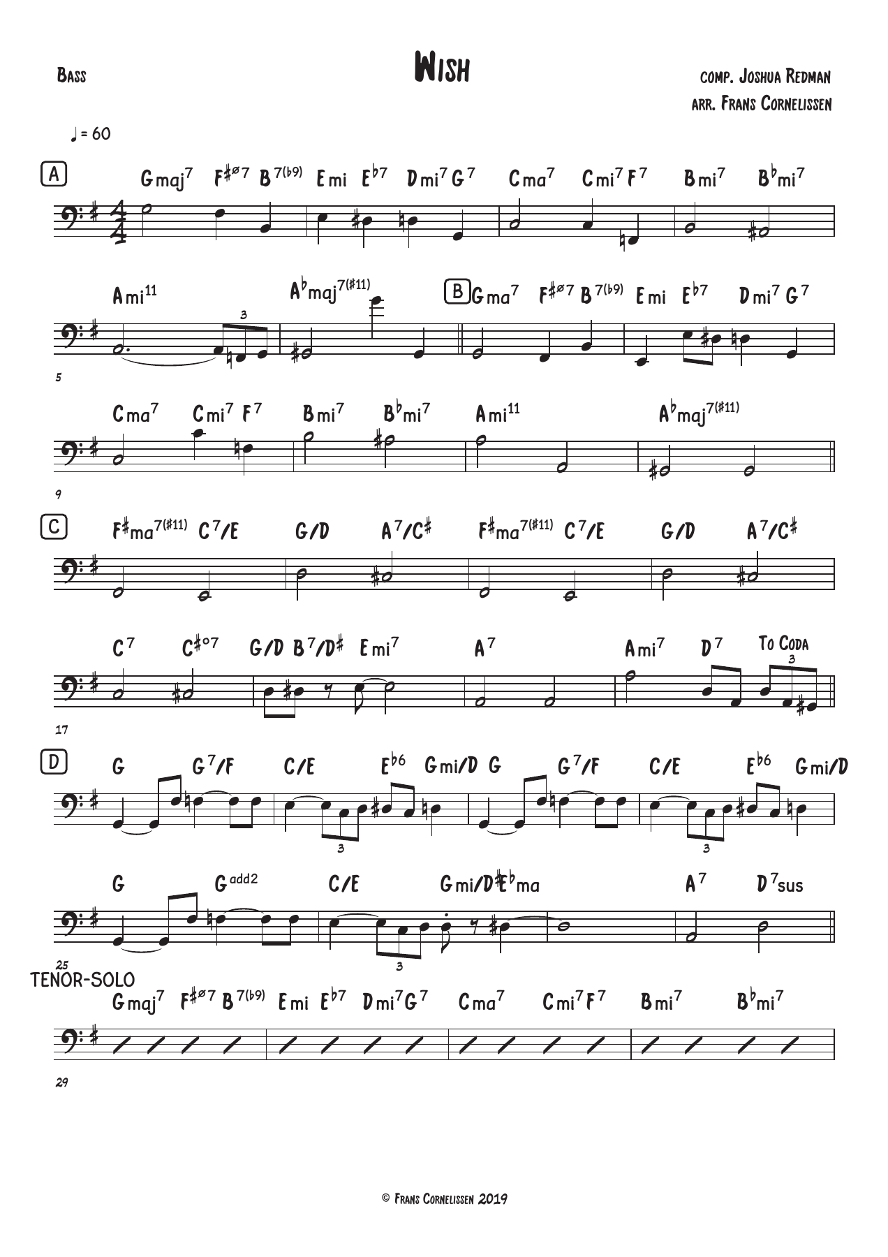 Wish (F.Cornelissen) J.Redman 36 — sheet music preview