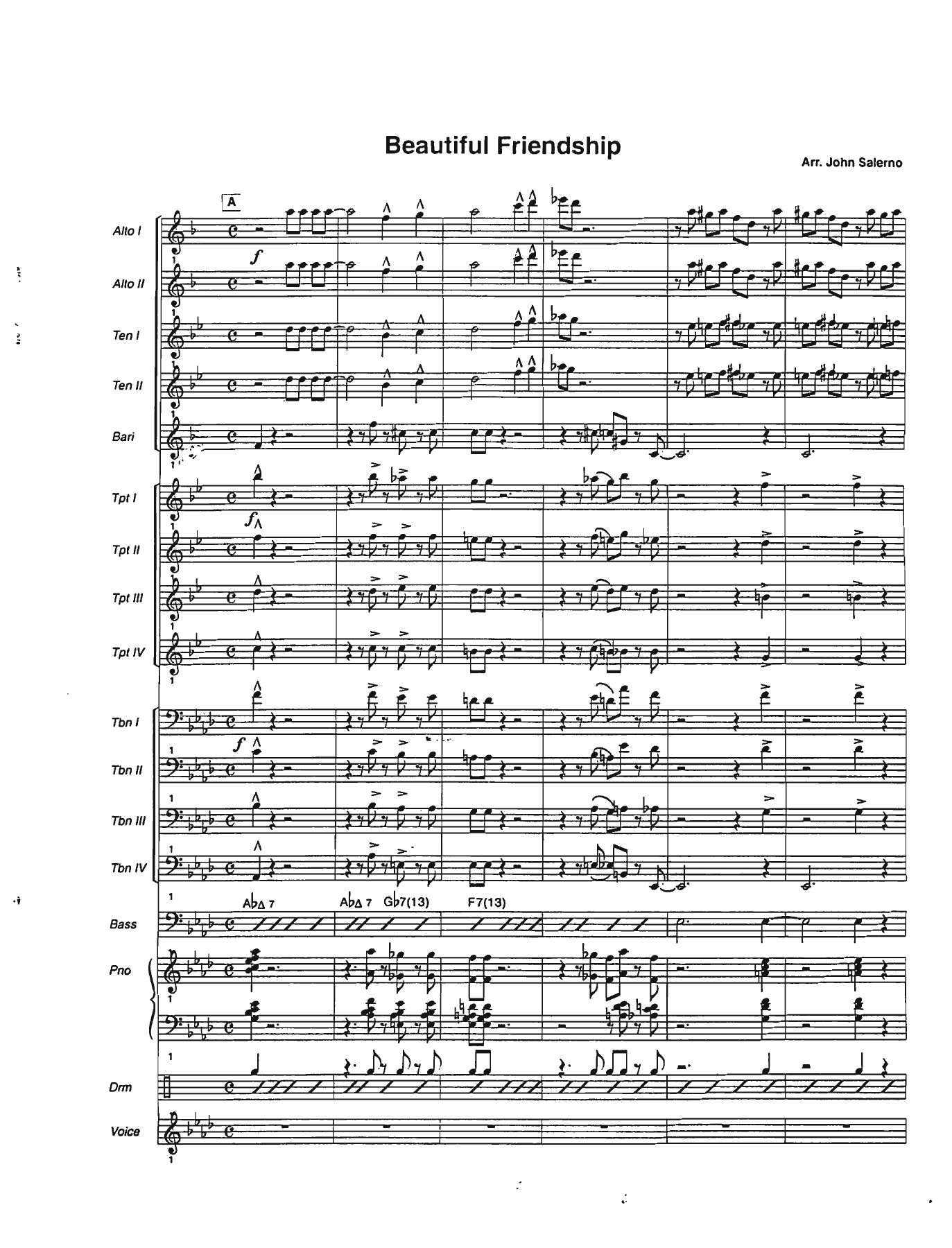 A Beautiful Friendship — sheet music preview