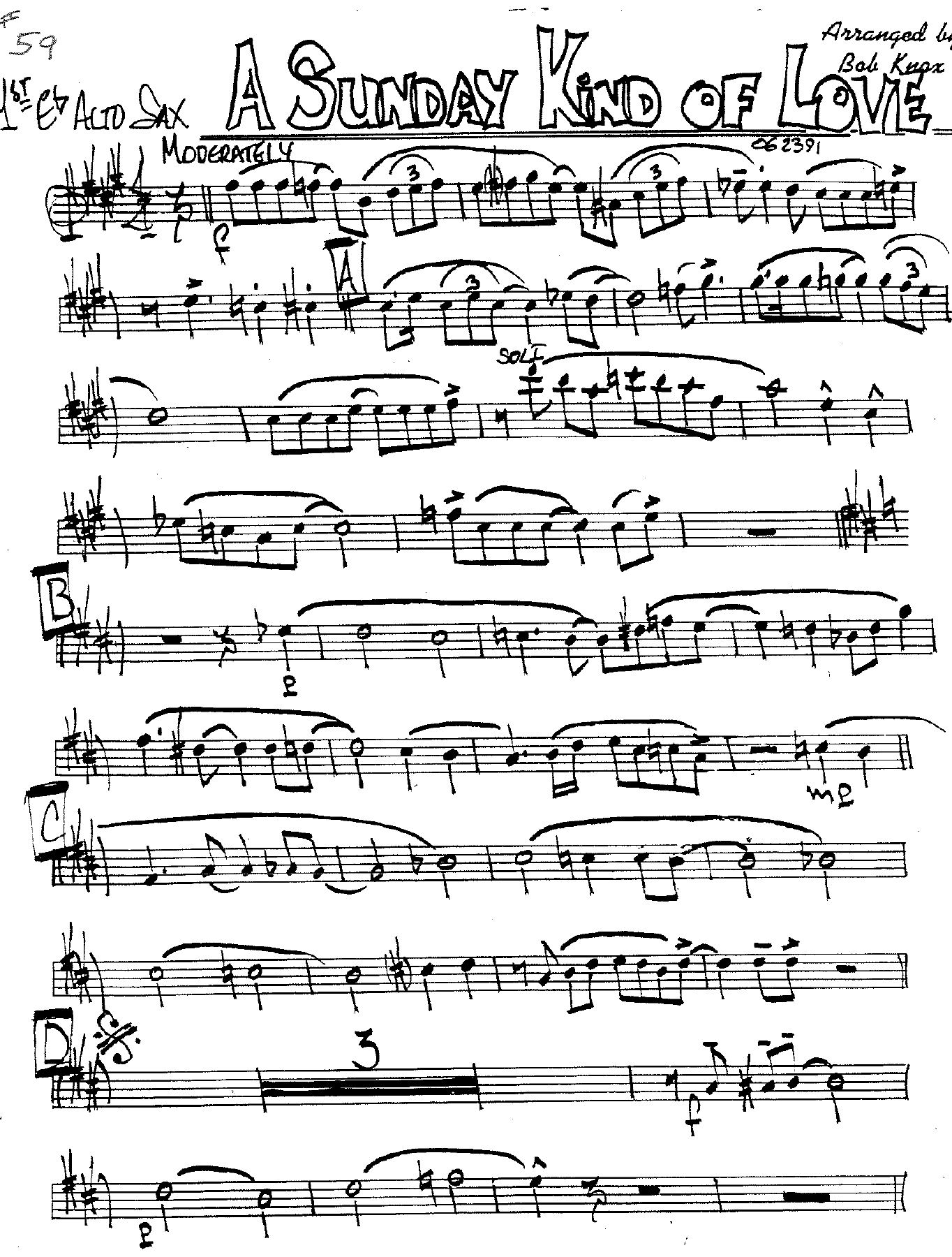 A Sunday Kind Of Love (B.Knox) vocal — sheet music preview
