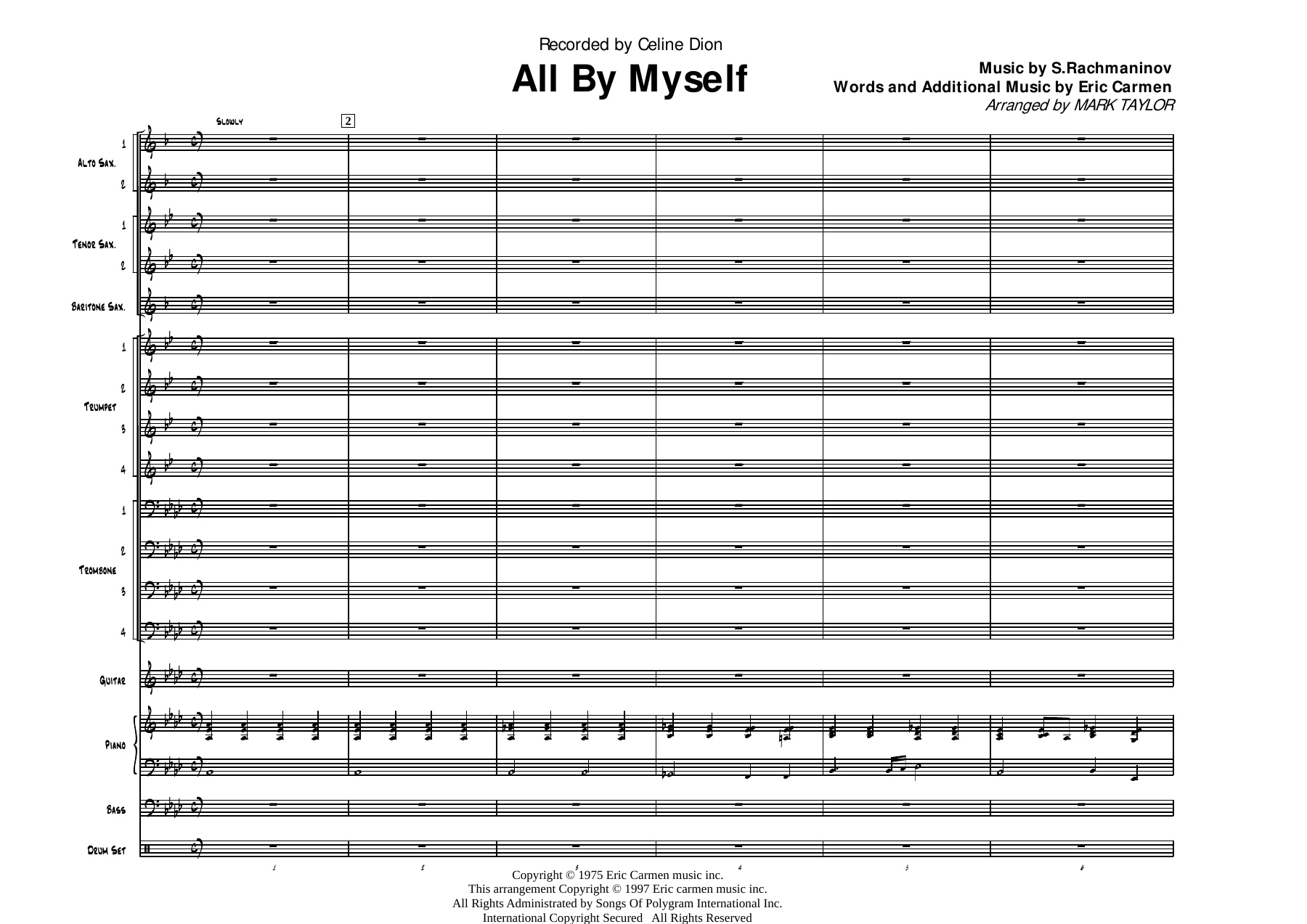 All By Myself — sheet music preview