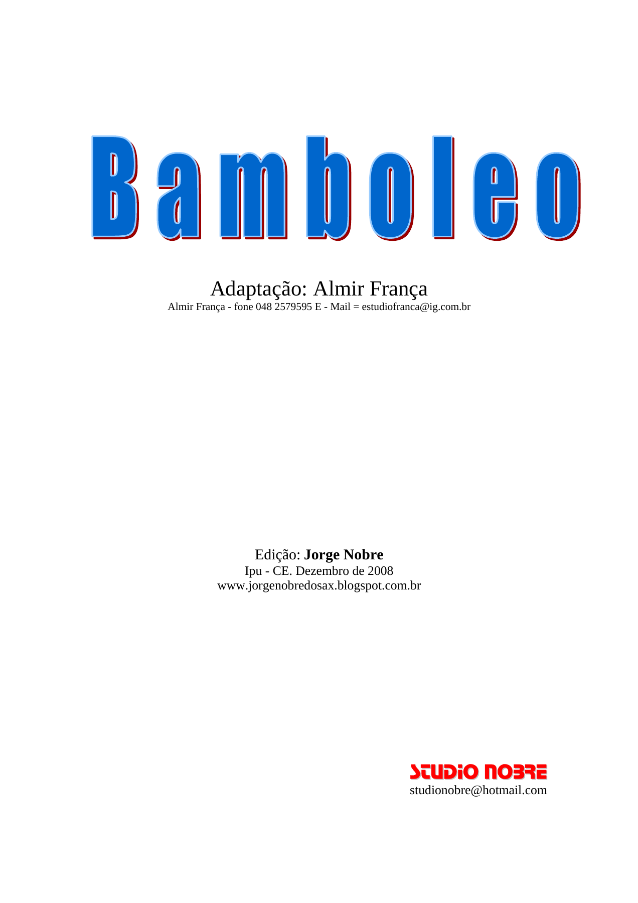 Bamboleo — sheet music preview