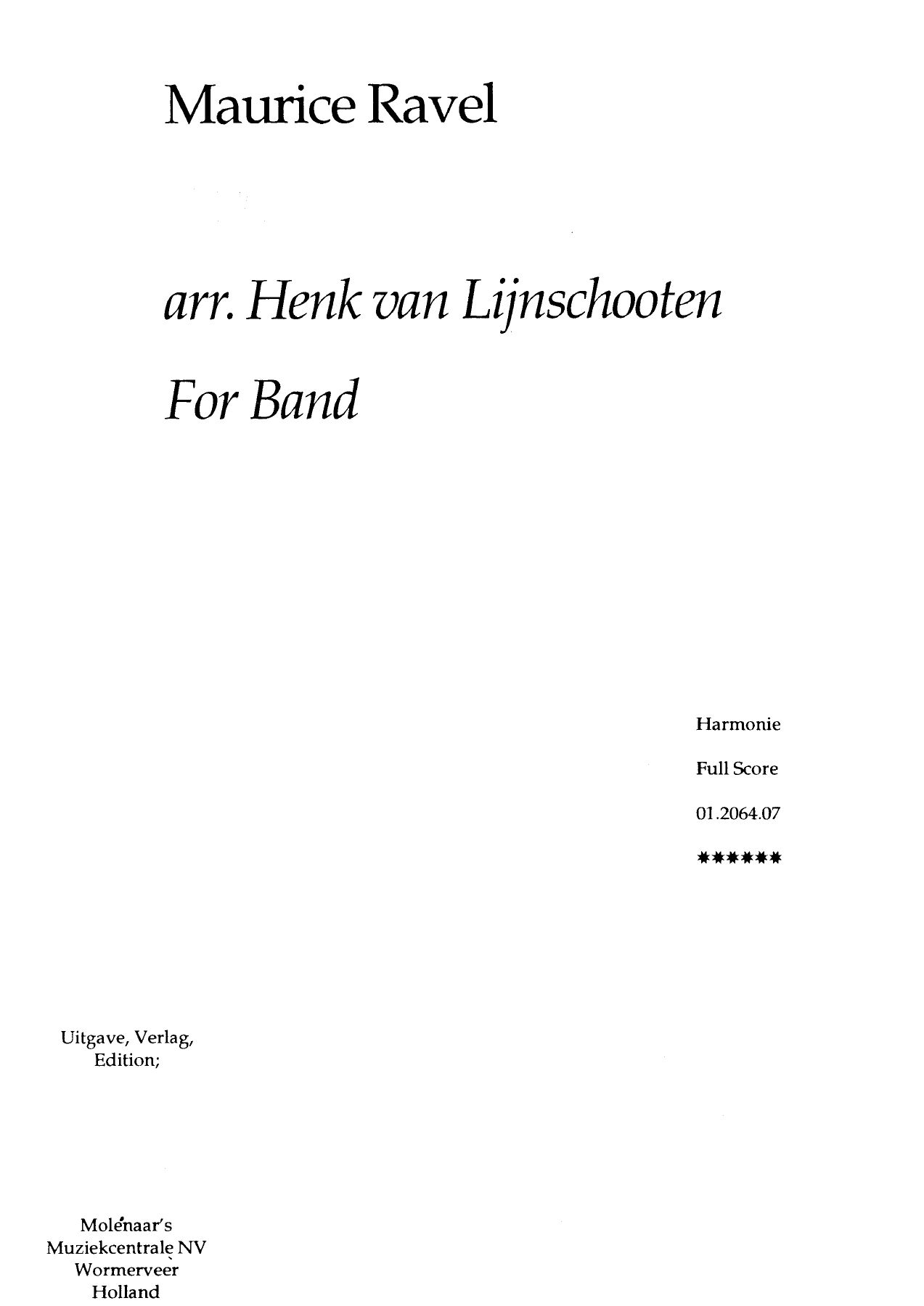 Bolero (Ravel, Lijnschooten) — sheet music preview