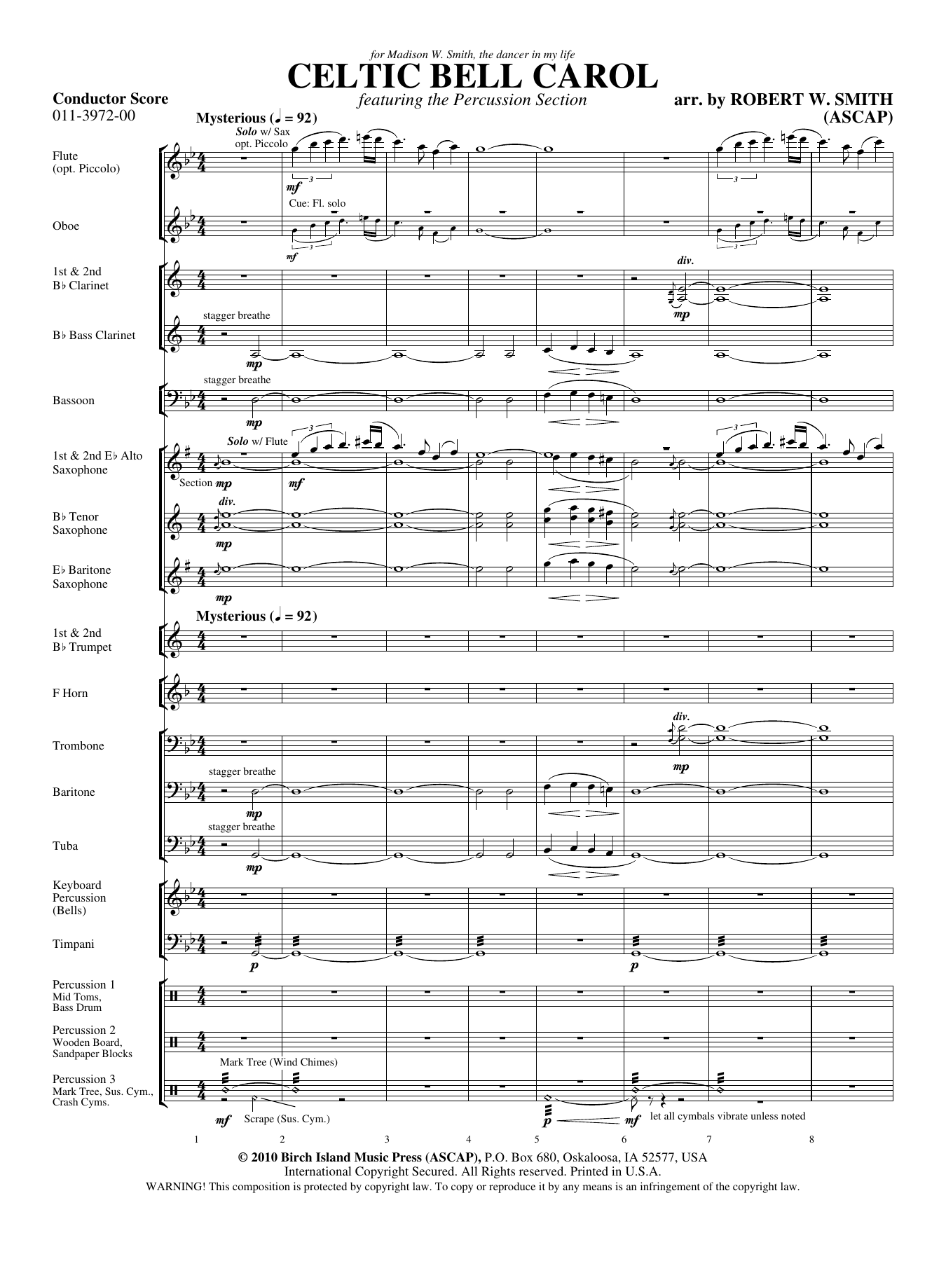 Celtic Bell Carol (R.W.Smith) score — sheet music preview