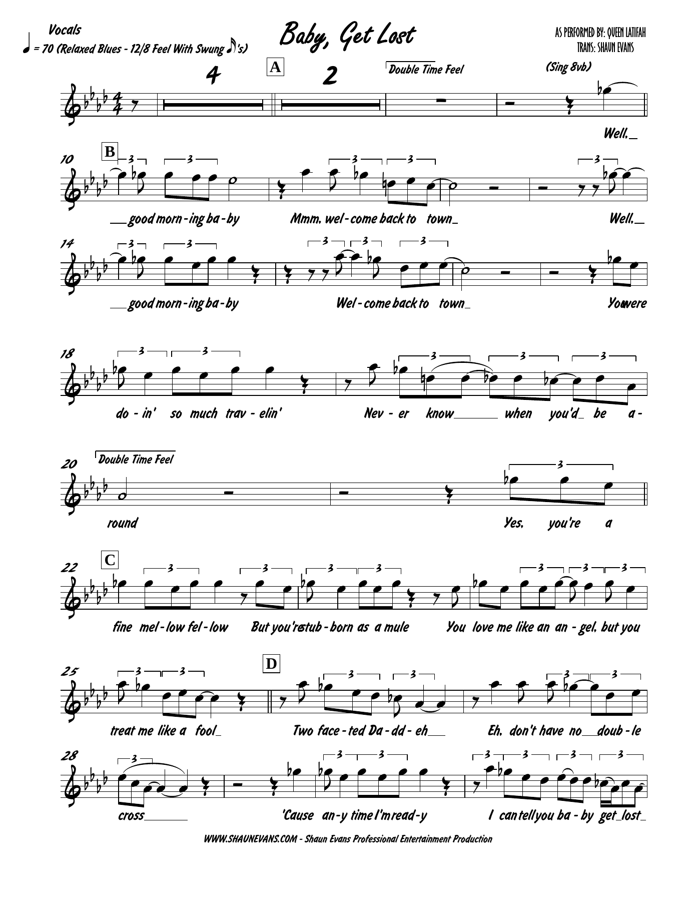 Baby, Get Lost — sheet music preview