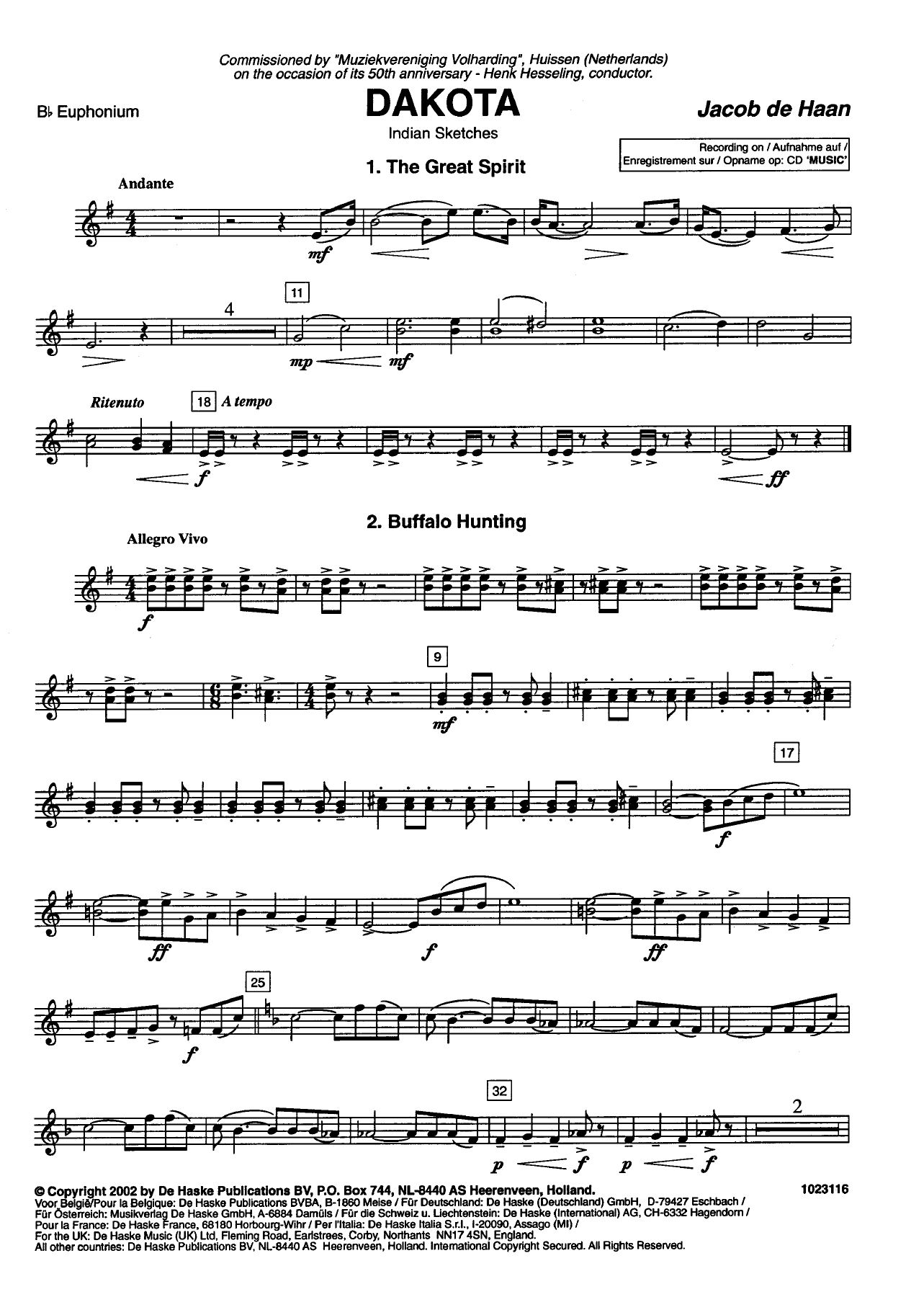 Dakota — sheet music preview