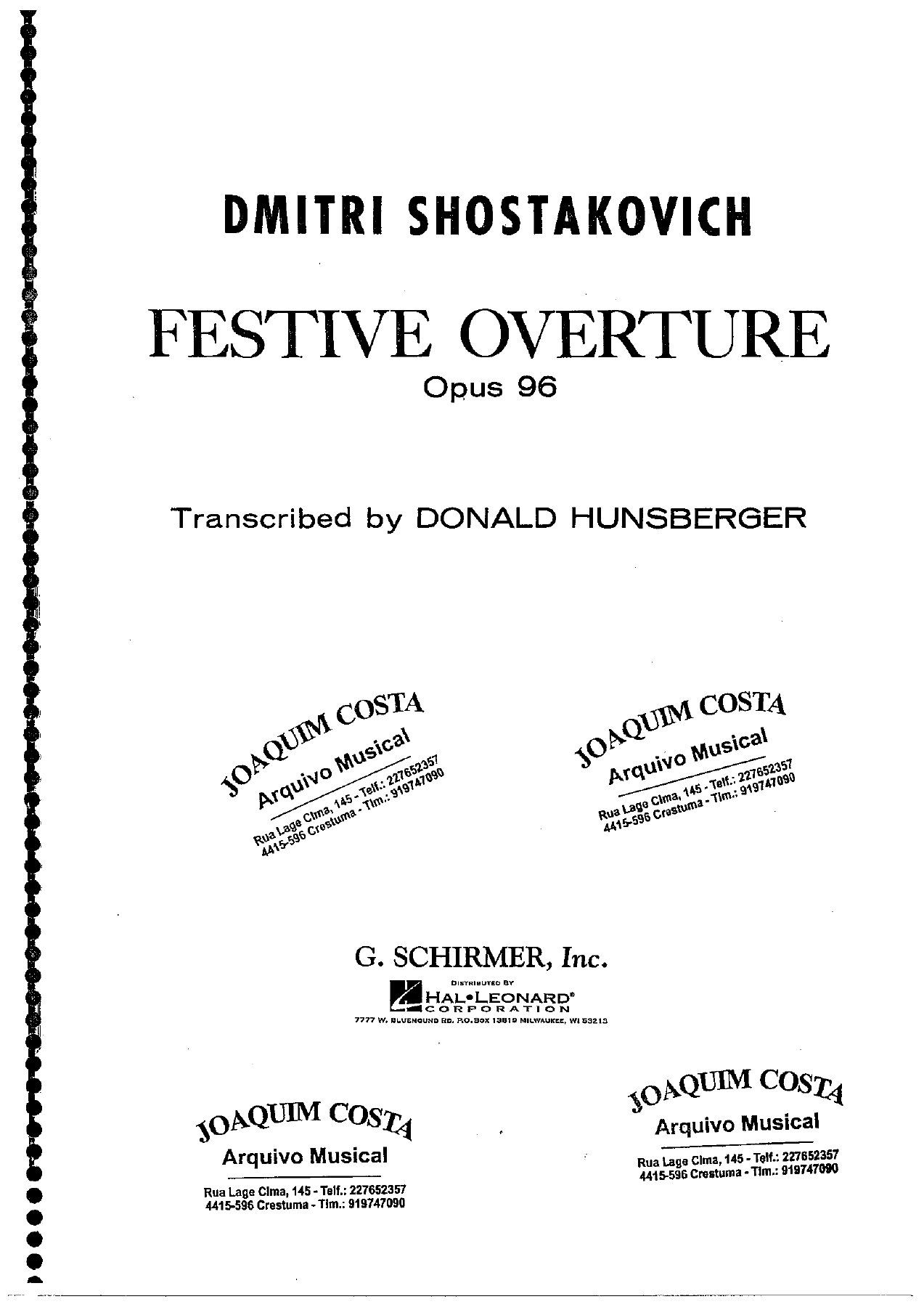 Festive Overture 01 Conductor — sheet music preview