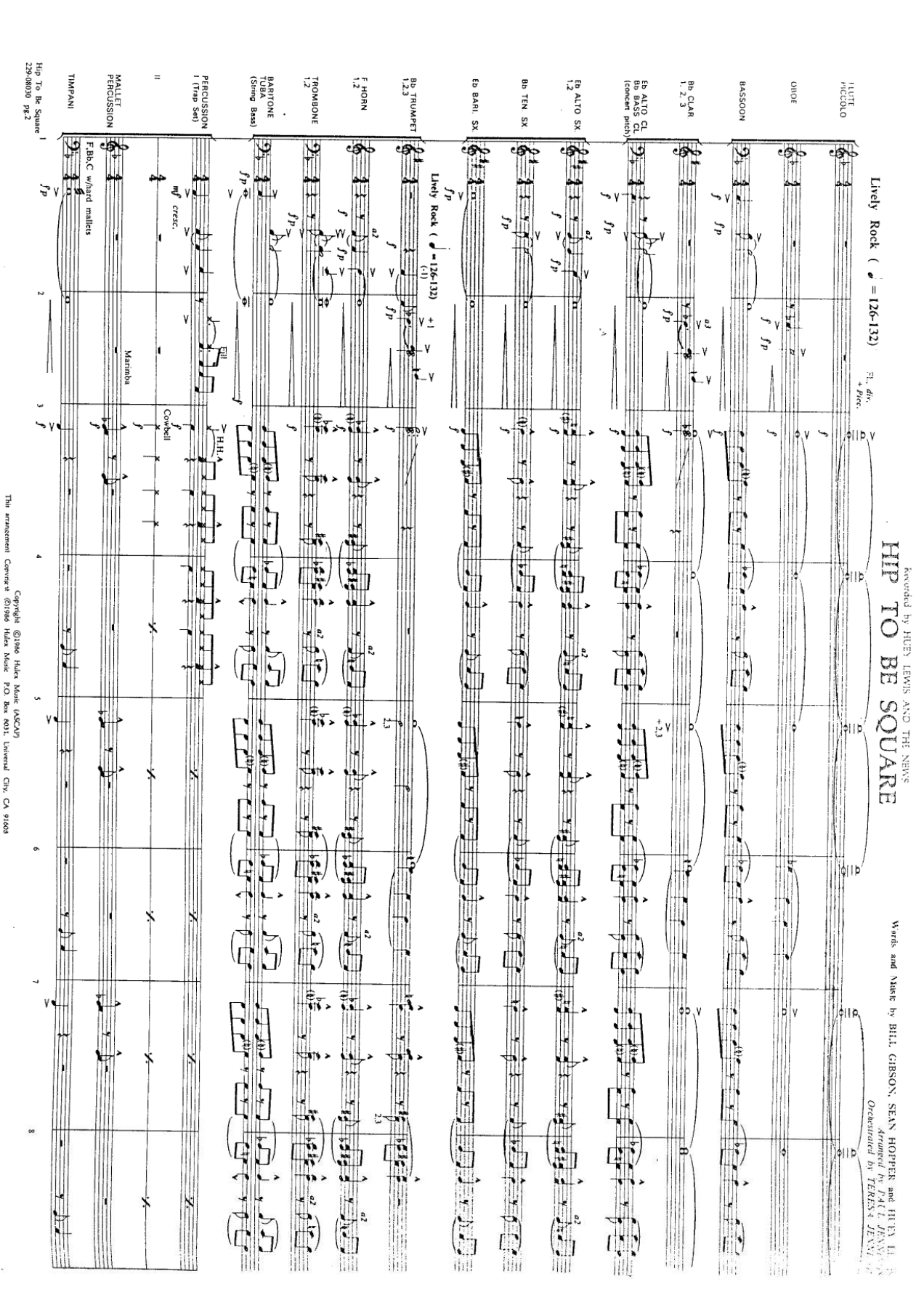 Hip To Be Square — sheet music preview