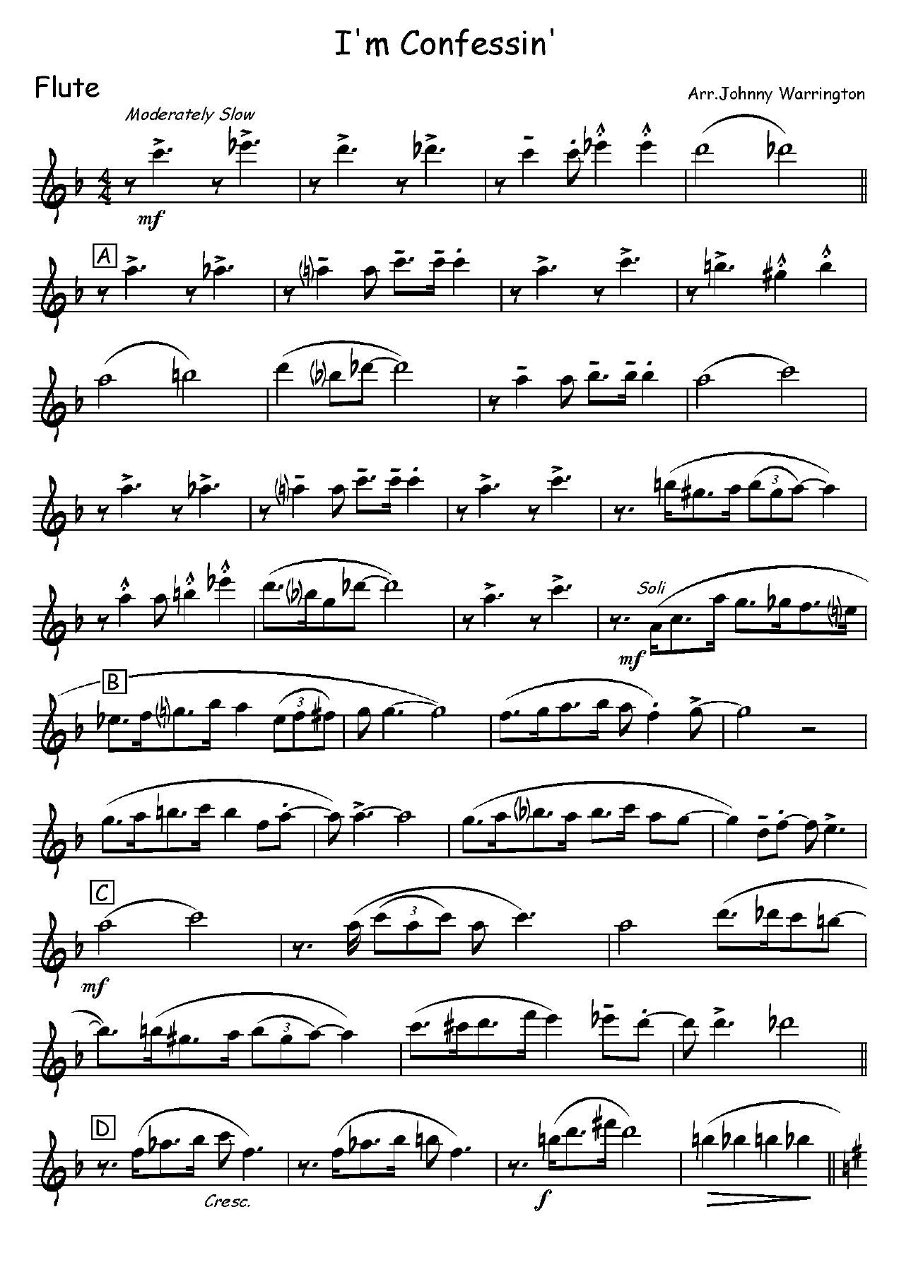 I'm Confessin' — sheet music preview