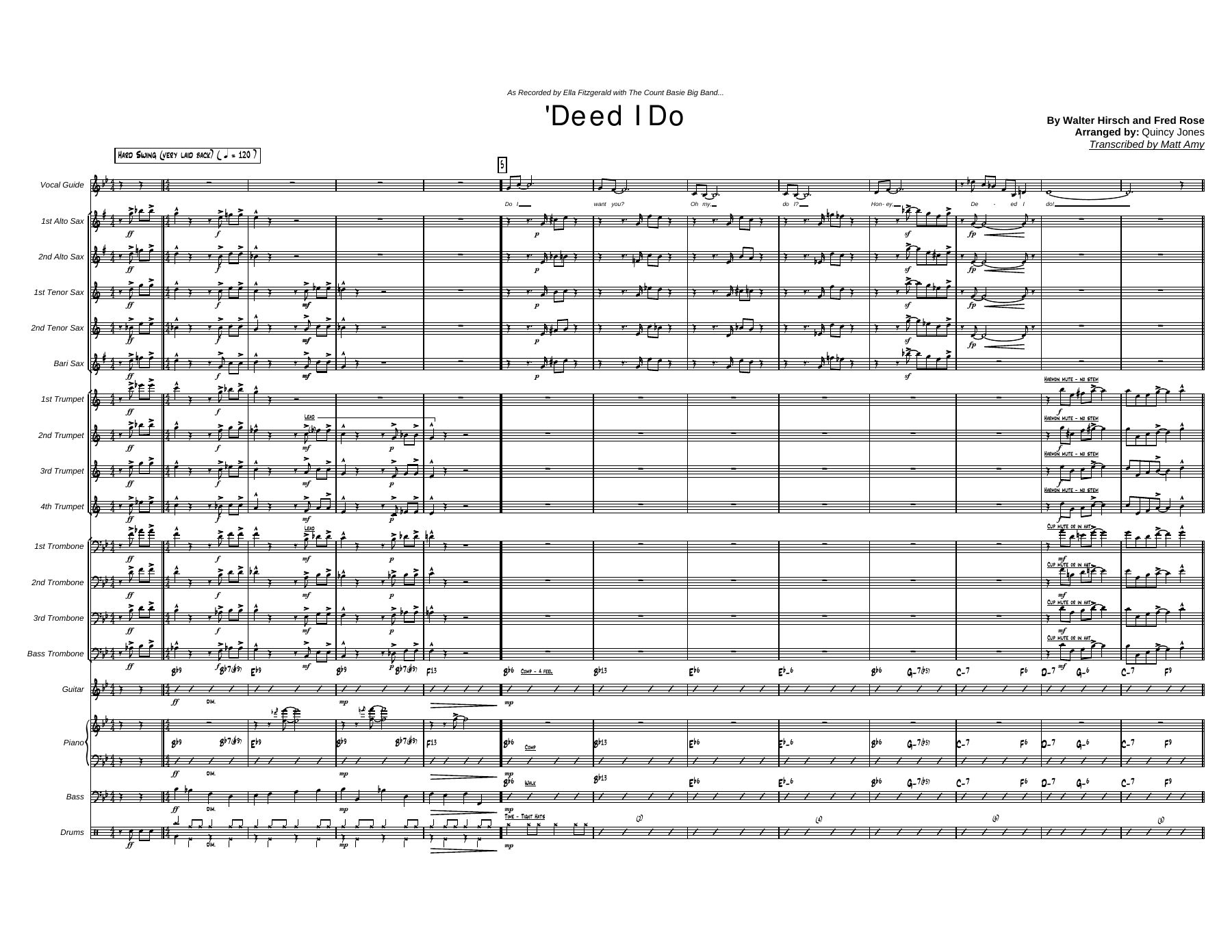 deed i do - score - 9 pages — sheet music preview