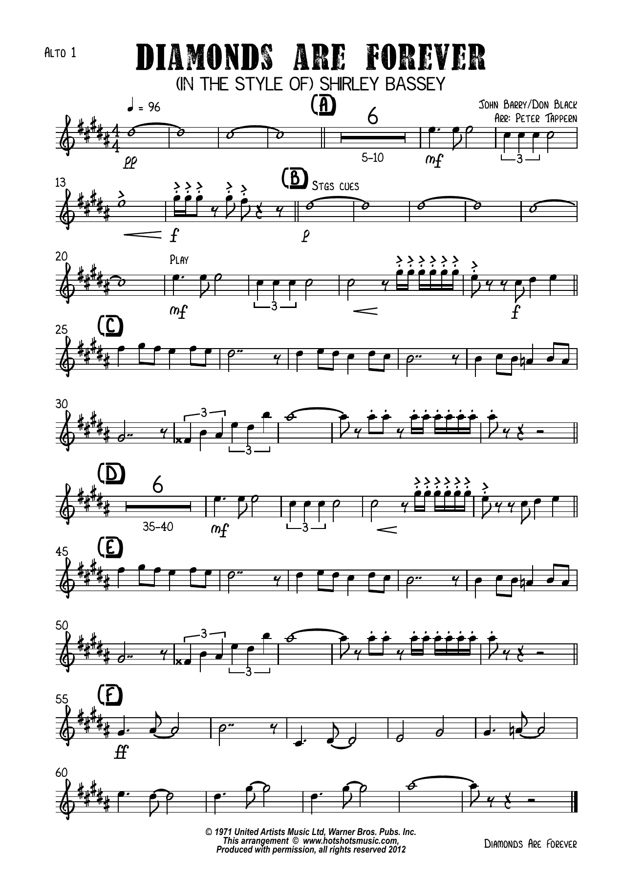 Diamonds Are Forever BB — sheet music preview