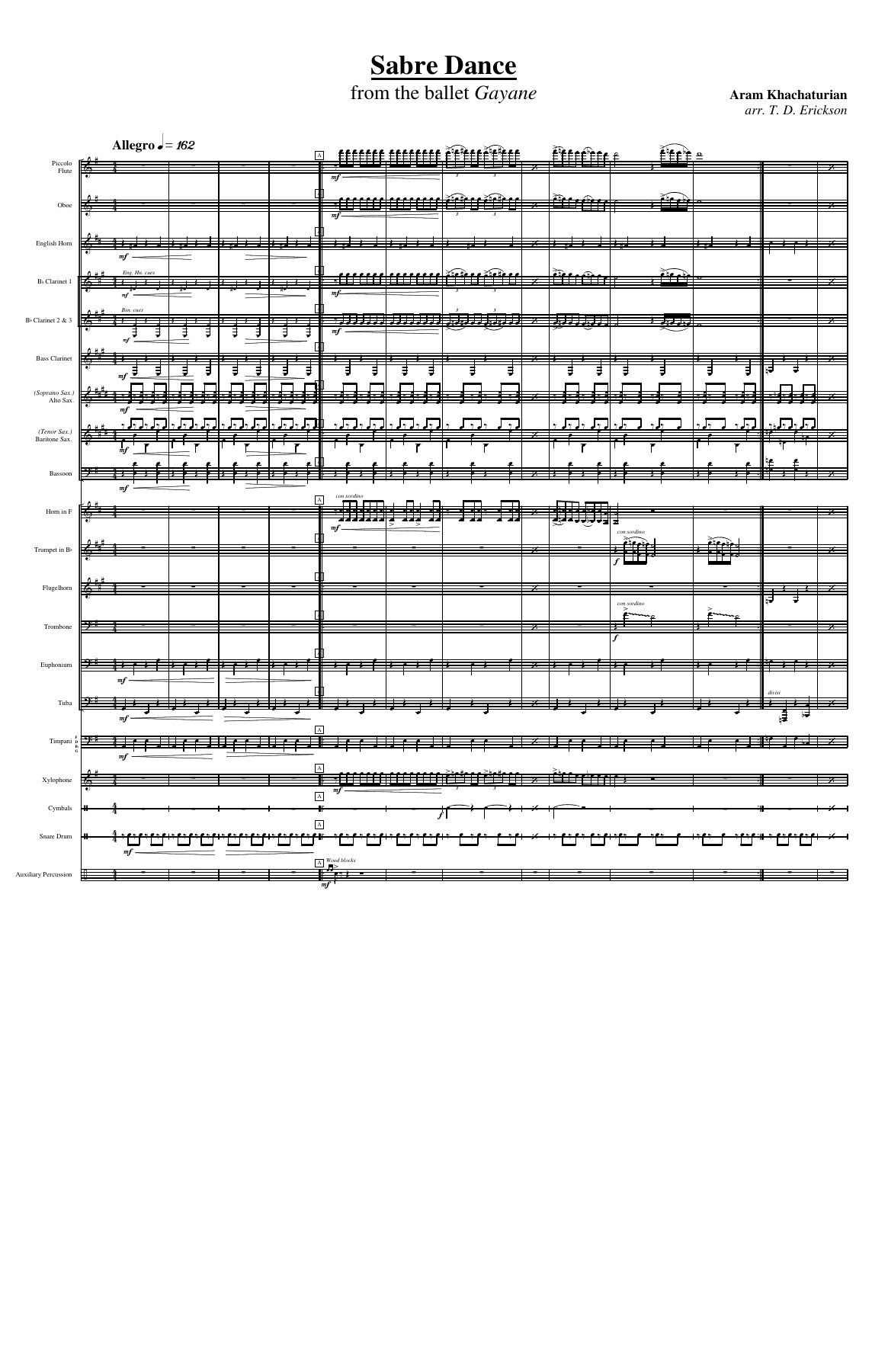 Sabre Dance — sheet music preview