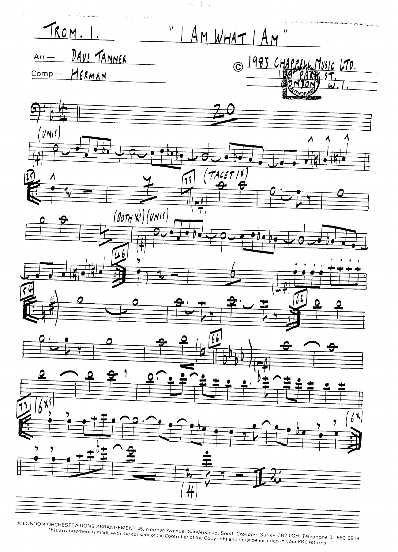 I am what I am - Trombone — sheet music preview