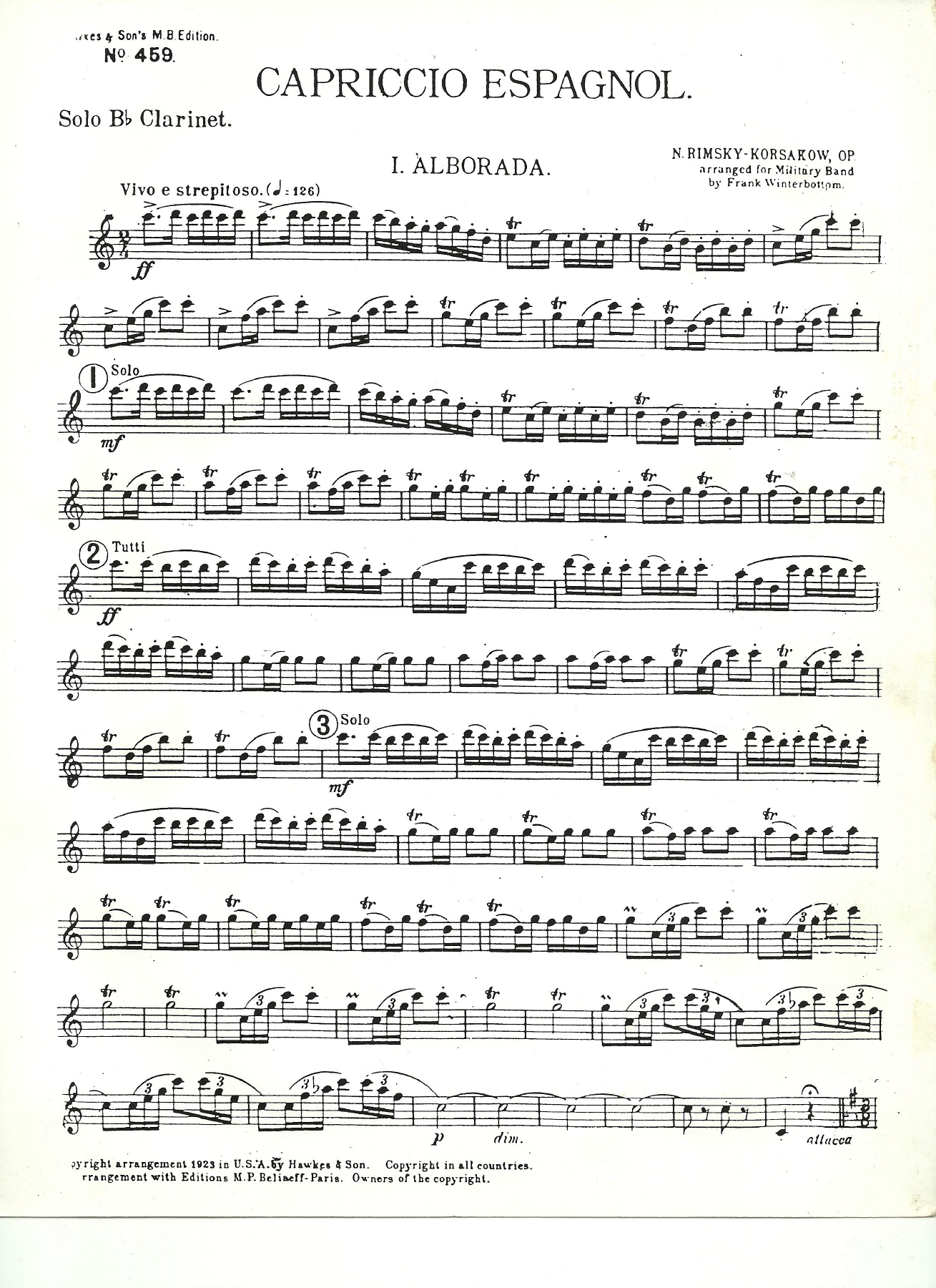 Solo Clarinet — sheet music preview