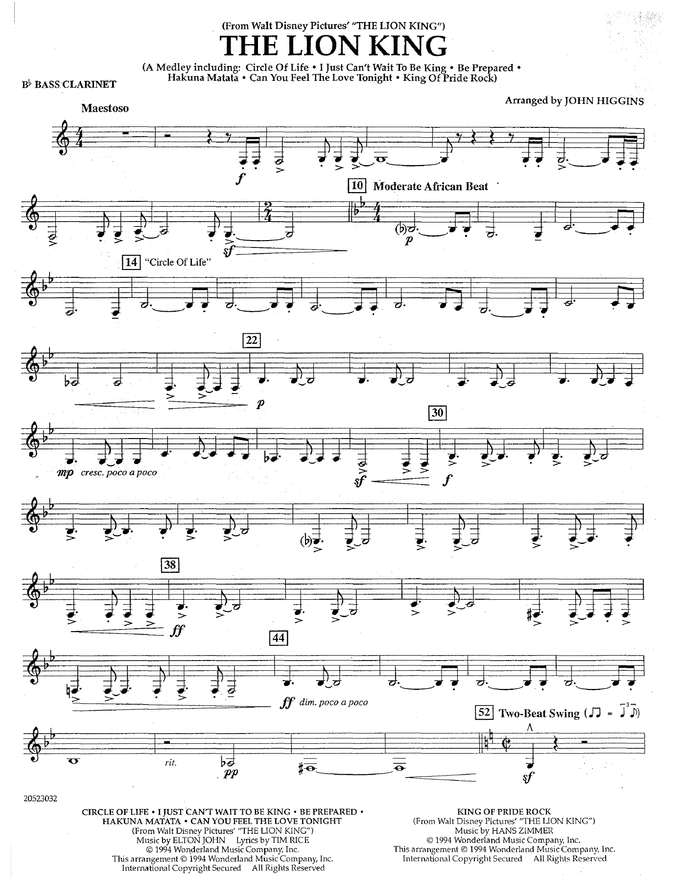 The Lion King — sheet music preview